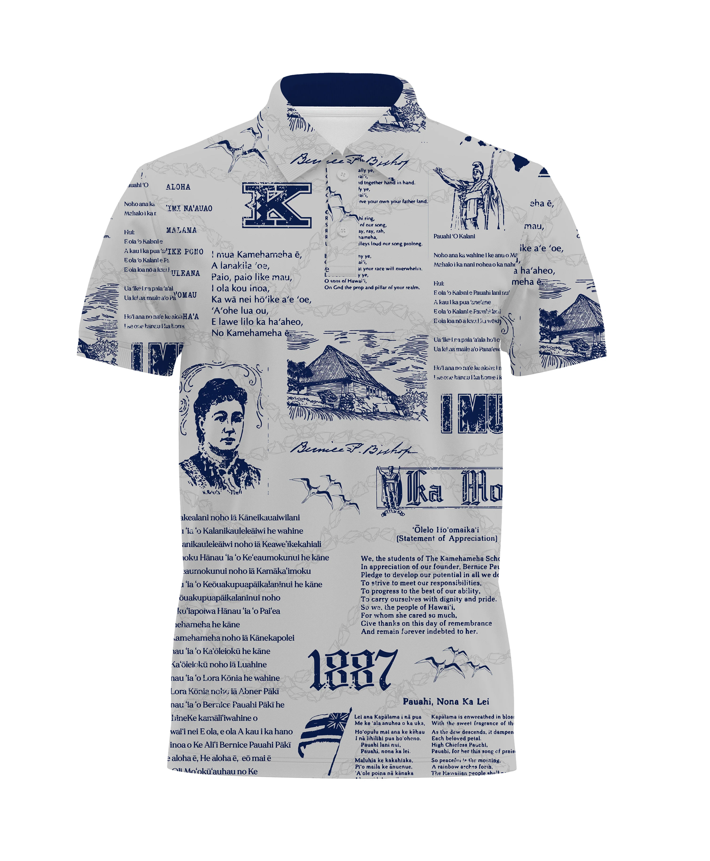1887 Kamehameha Anywhere Gray Polo - Image 3