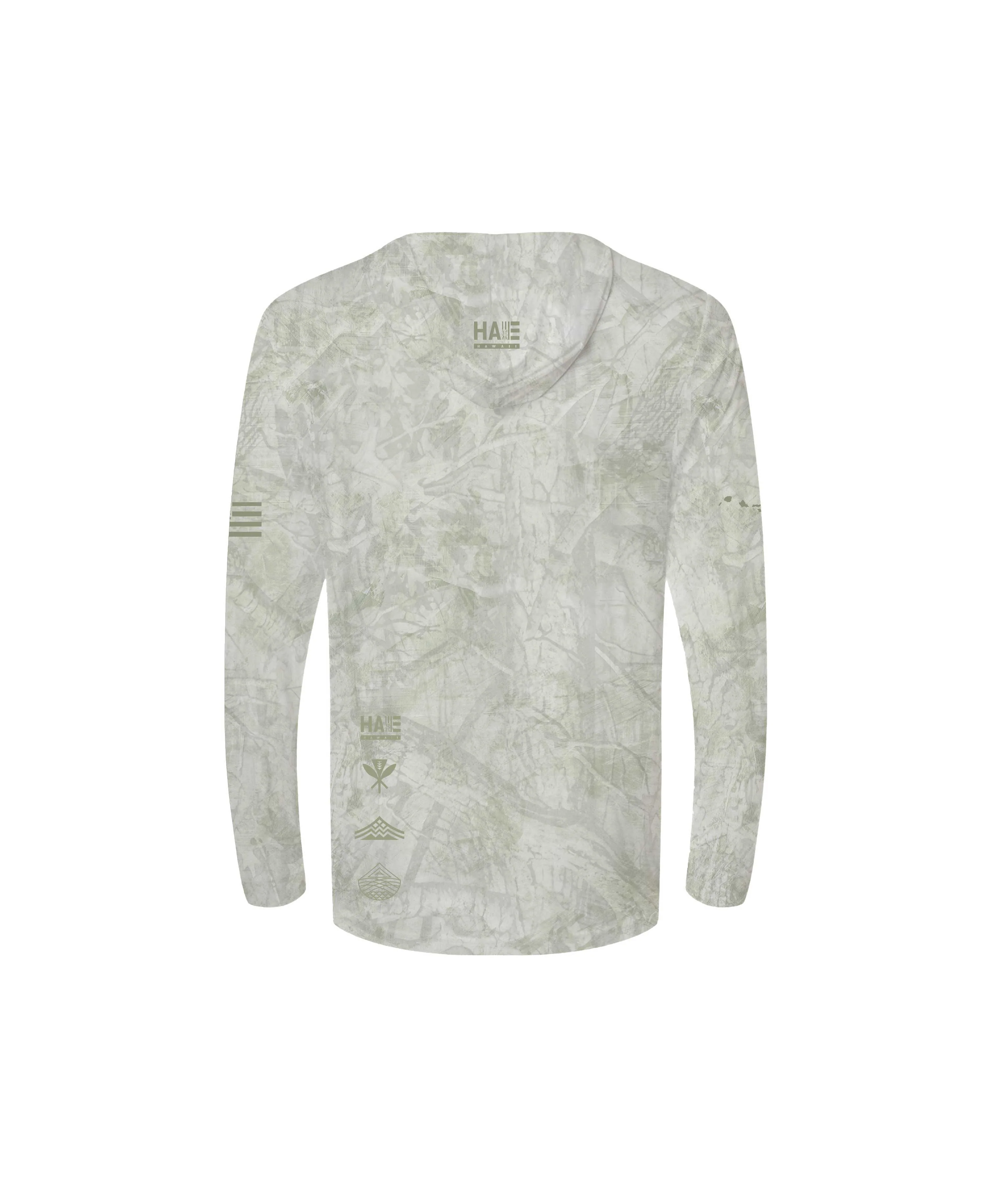 Aloha Aina Green Camo Youth Hooded Long Sleeve Drifit - Image 2
