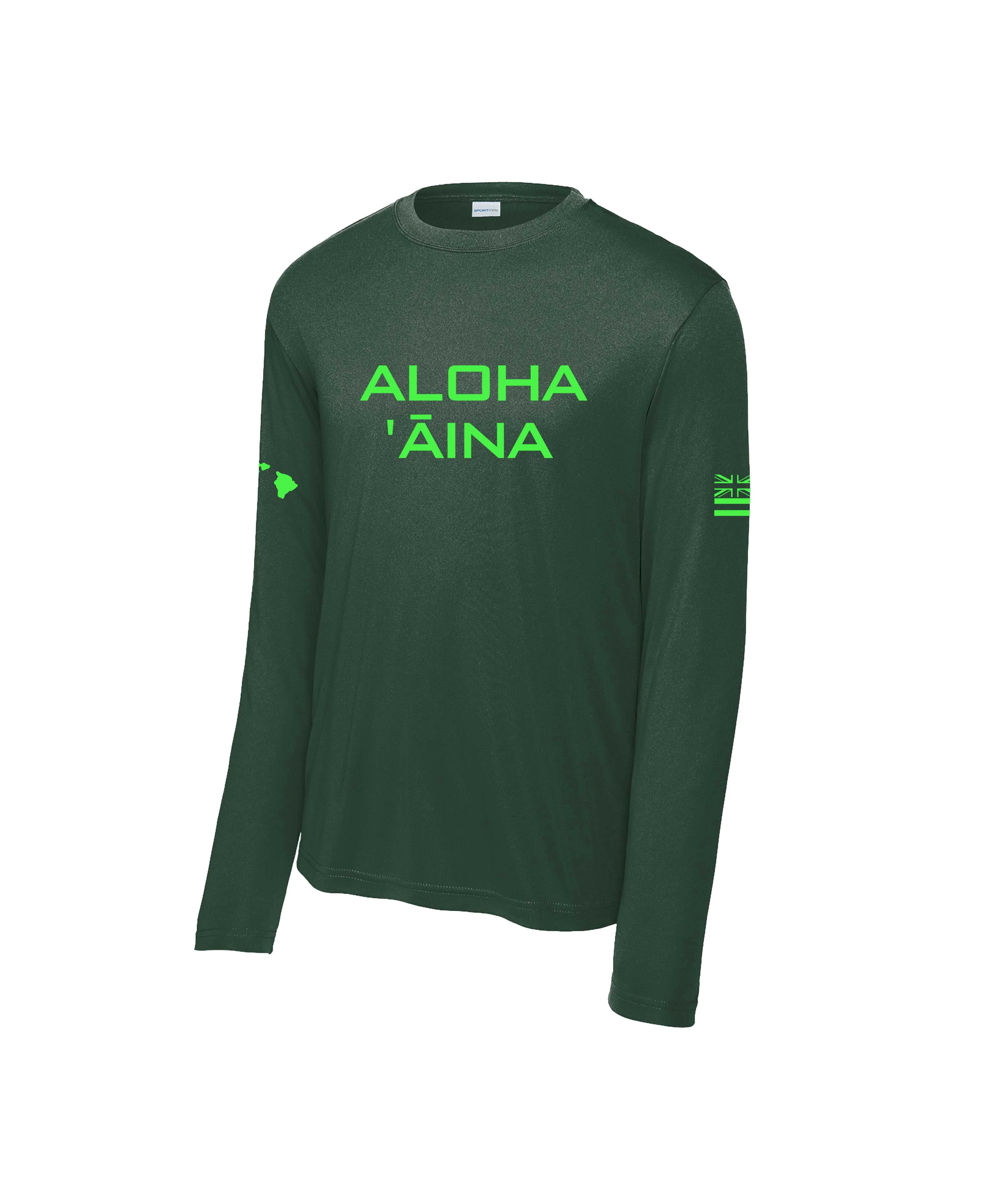 Aloha 'Āina Longsleeve Drifit Forest Green - Image 3