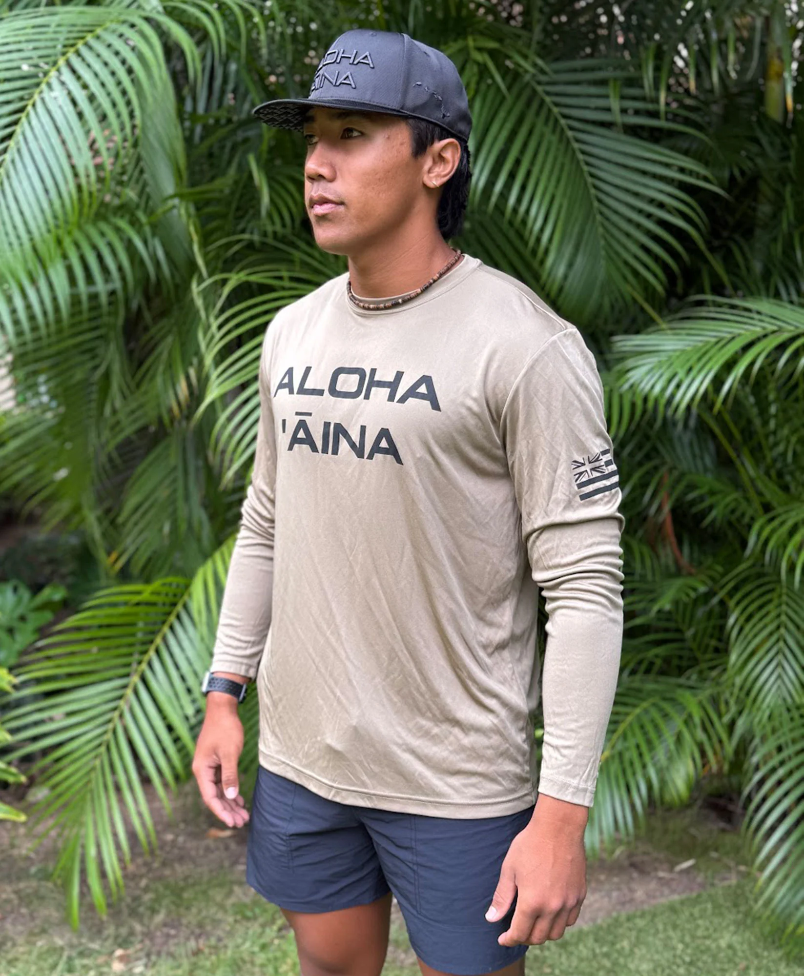 Aloha 'Āina Longsleeve Drifit Coyote Brown - Image 2