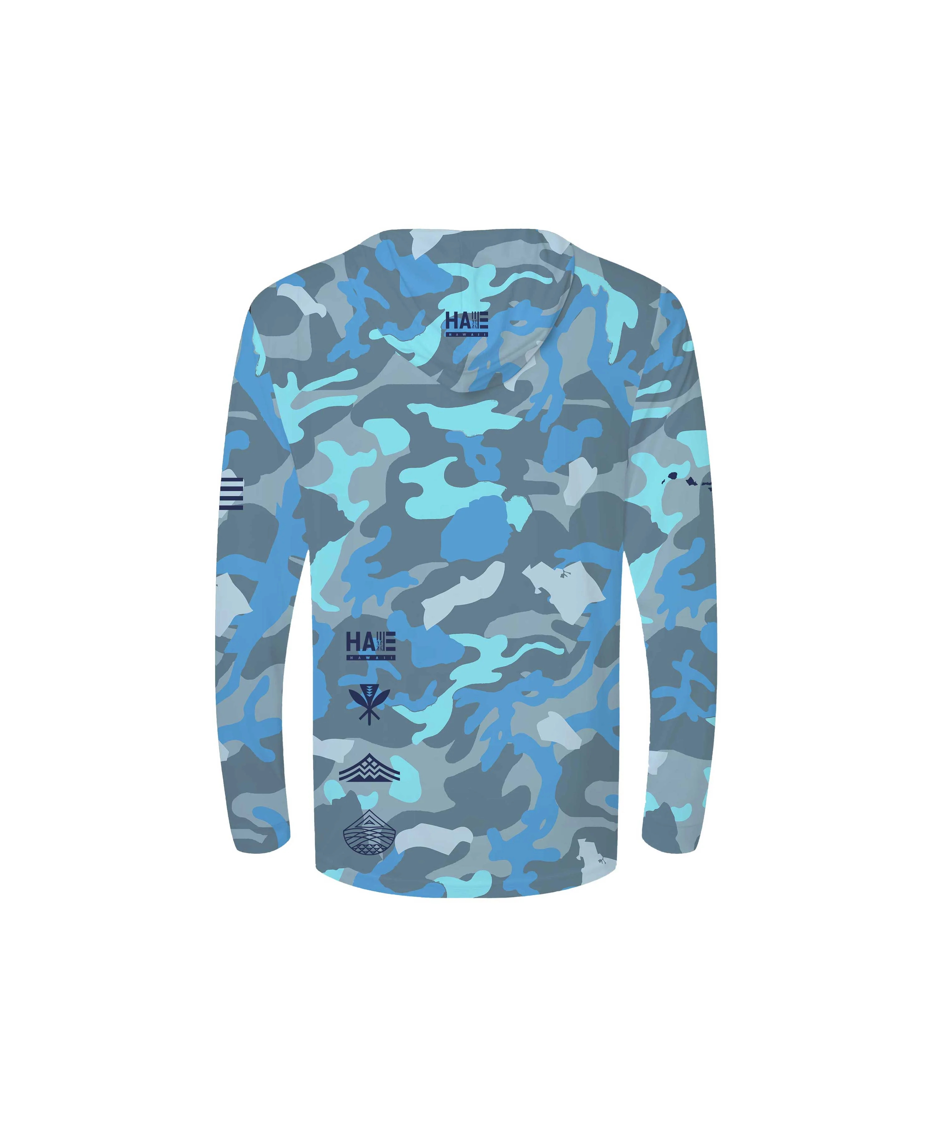 Aloha Aina Namoku Camo Youth Hooded Long Sleeve Drifit Moana Blue - Image 2