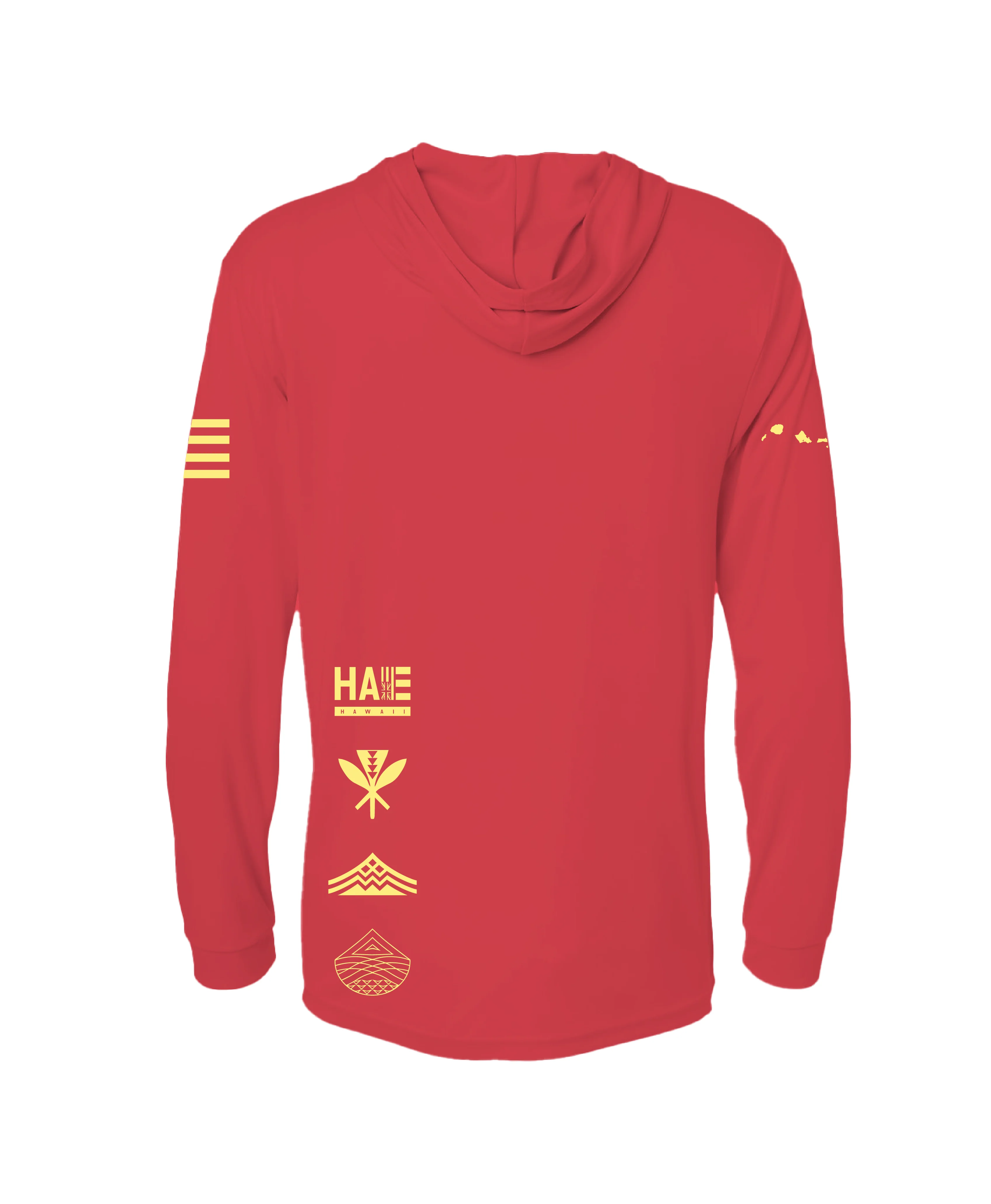 Aloha Aina Red Hooded Long Sleeve Drifit - Image 3