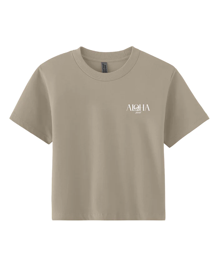 Aloha Nui 'Iwa Crop Tee in Tan - Image 3