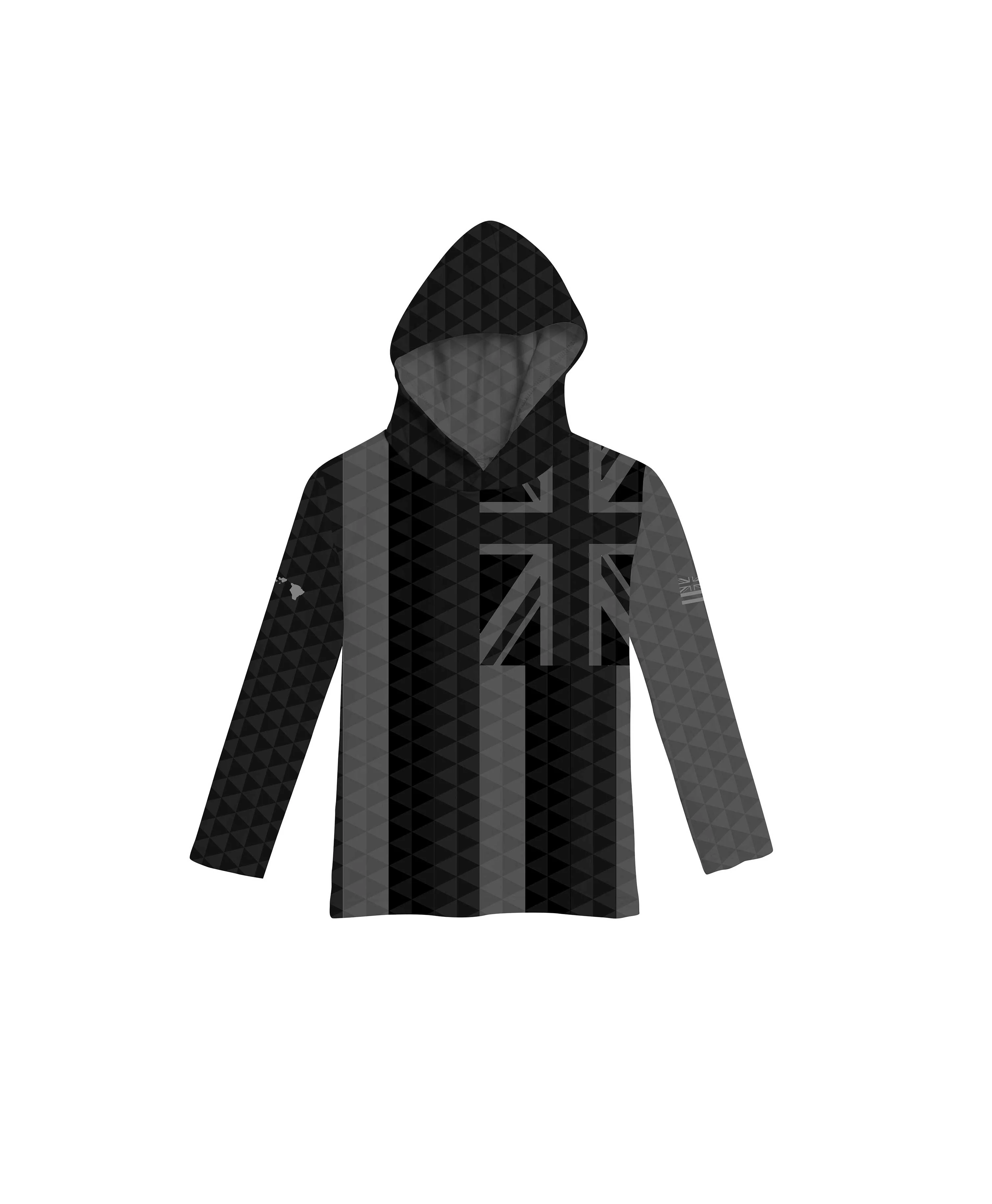 Hae Hawaii Toddler Hooded Long Sleeve Drifit Black on Black