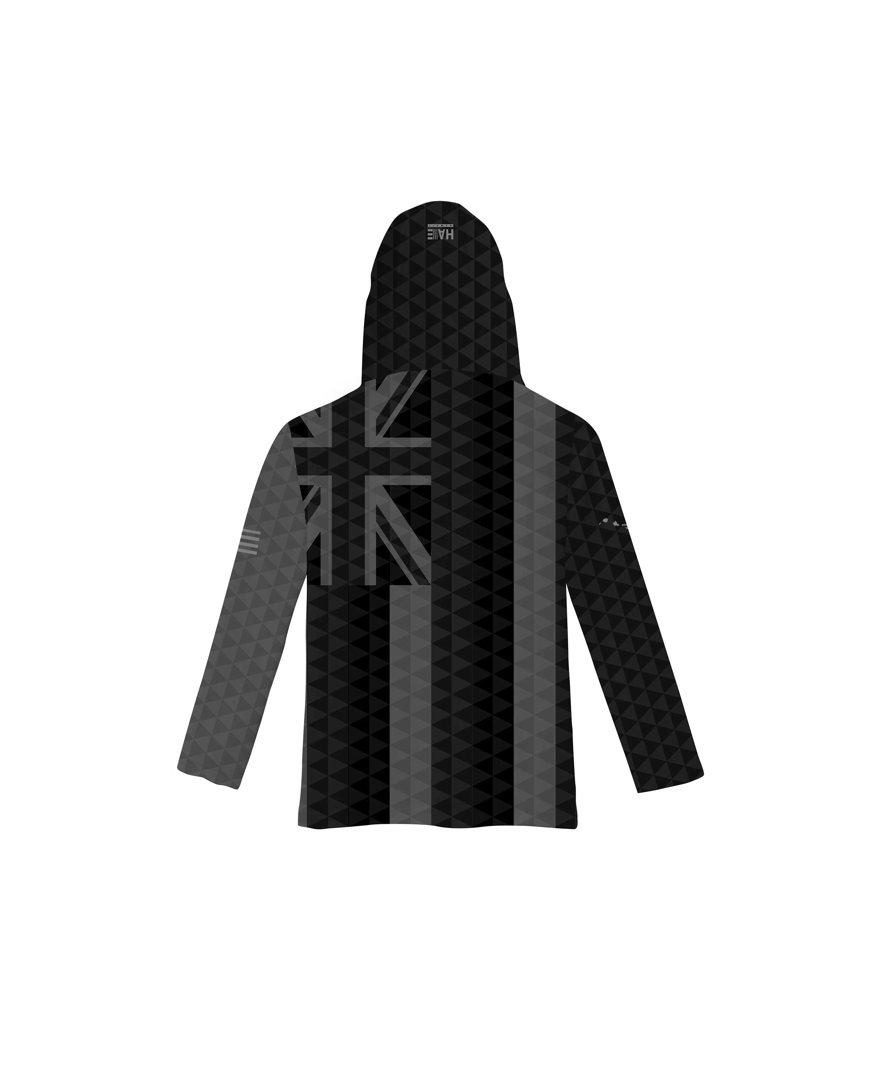 Hae Hawaii Toddler Hooded Long Sleeve Drifit Black on Black - Image 2