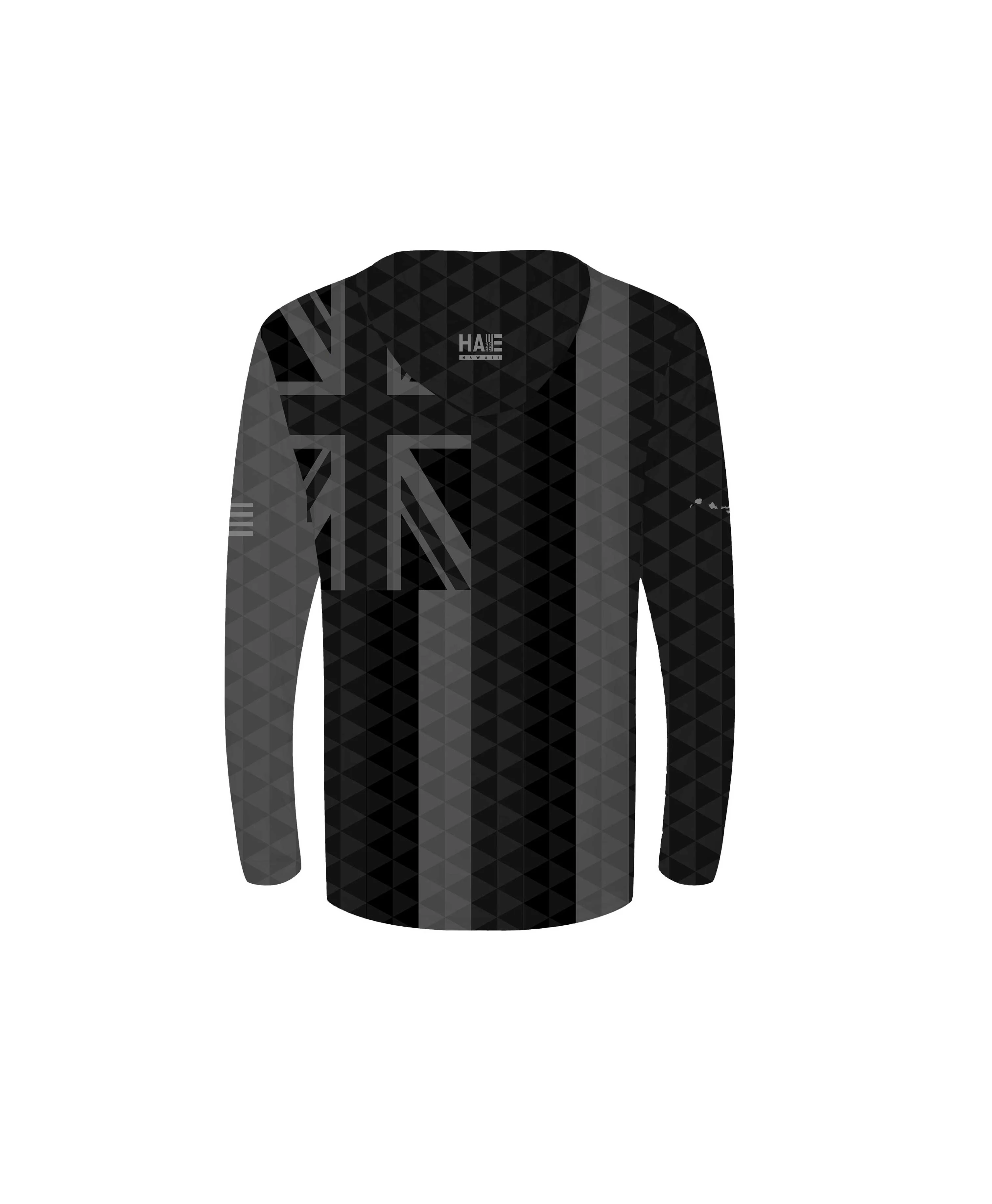Hae Hawaii Youth Hooded Long Sleeve Drifit Black on Black - Image 2