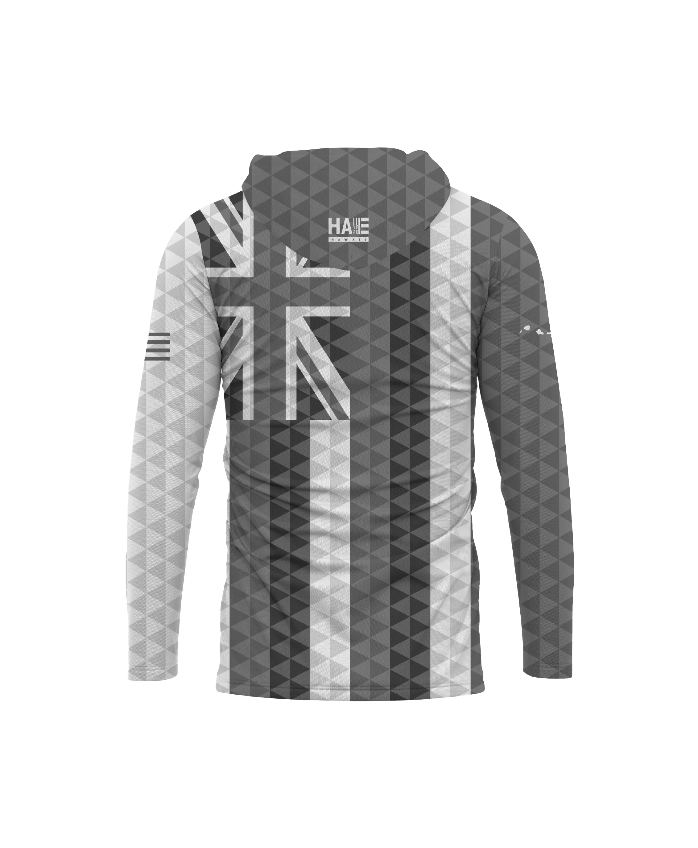 Hae Hawaii Youth Hooded Long Sleeve Drifit Black & White - Image 3