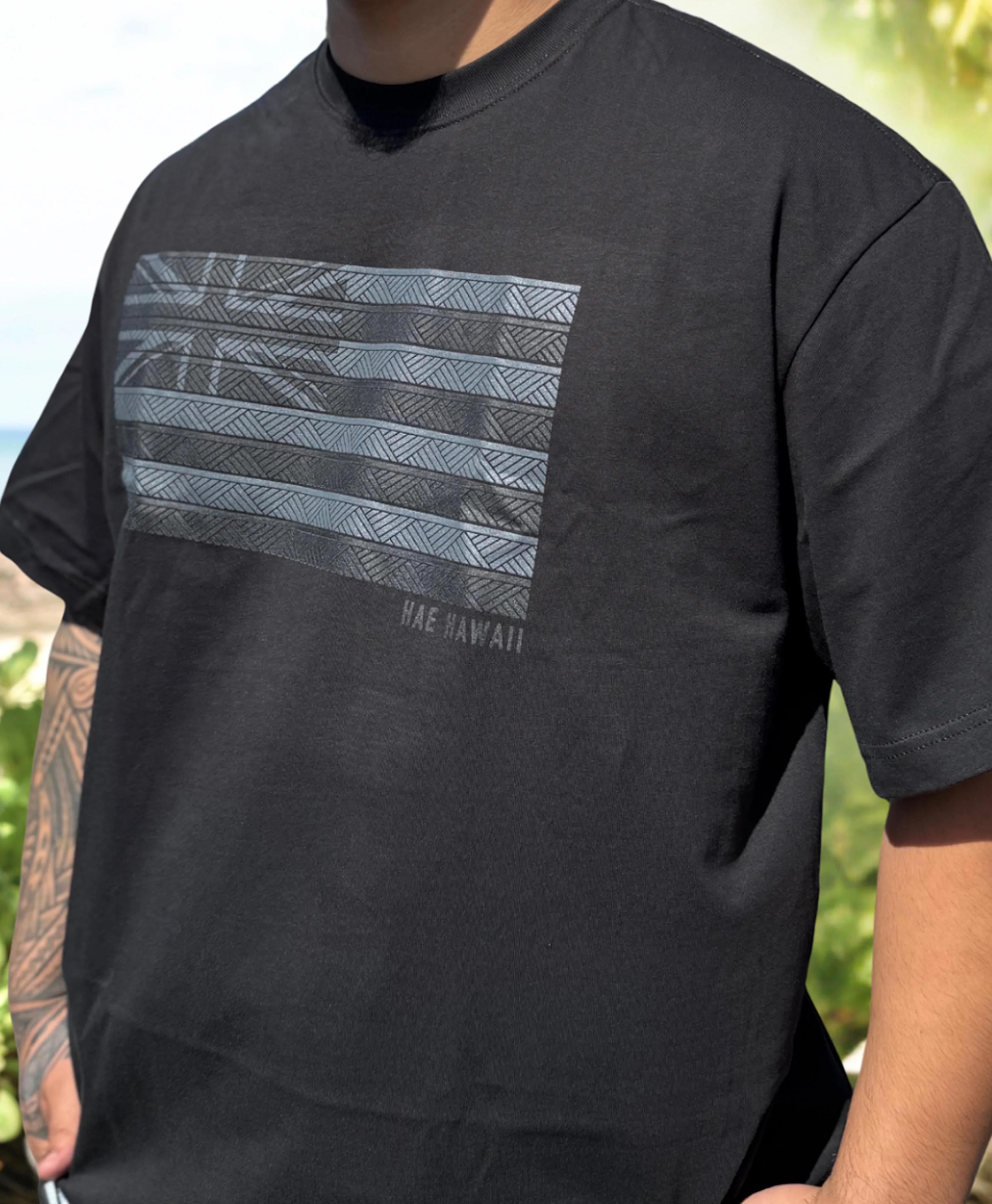 Hae Ulana Black on Black Drop Shoulder T-Shirt