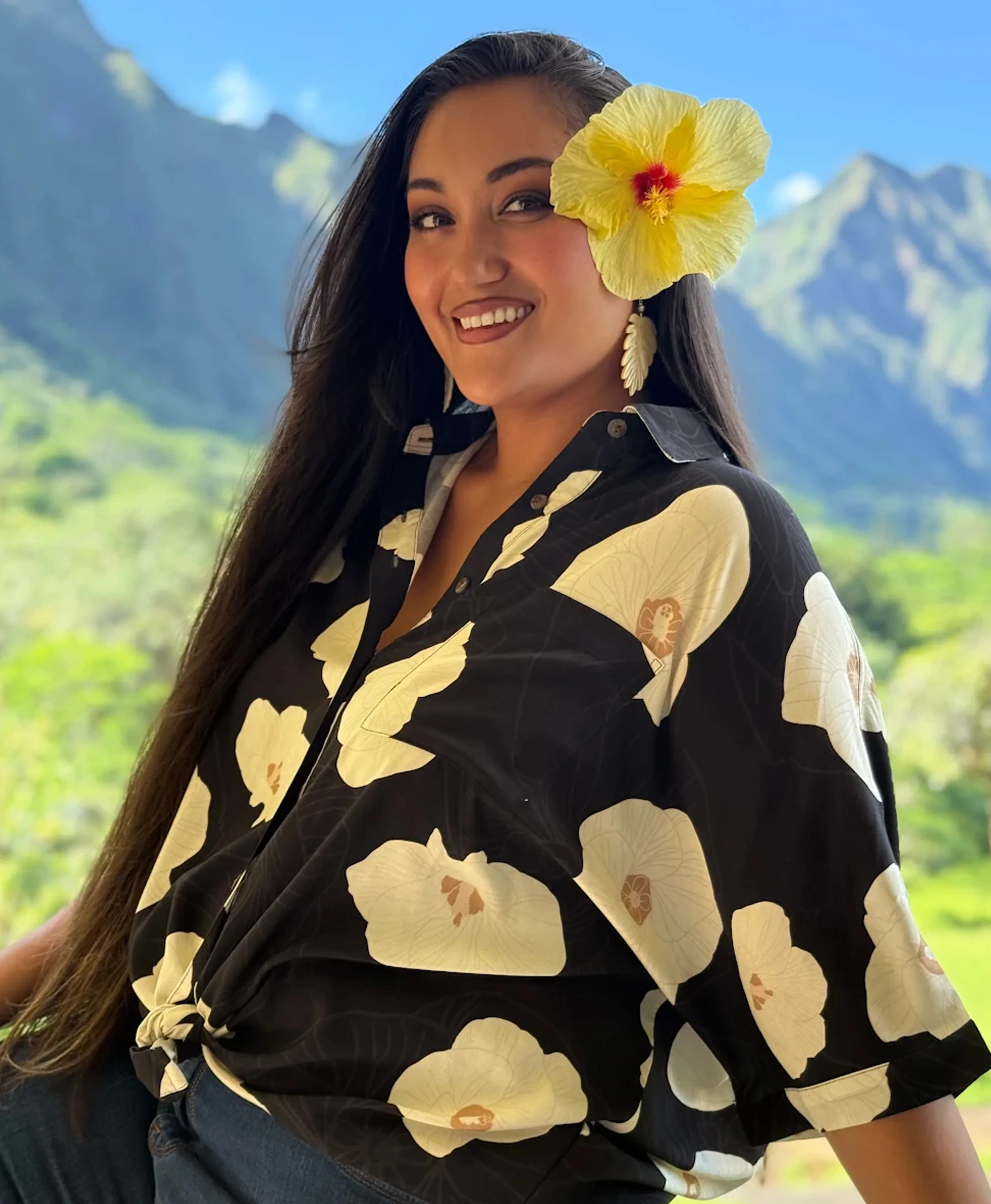 Hau Wailea Blouse Konane