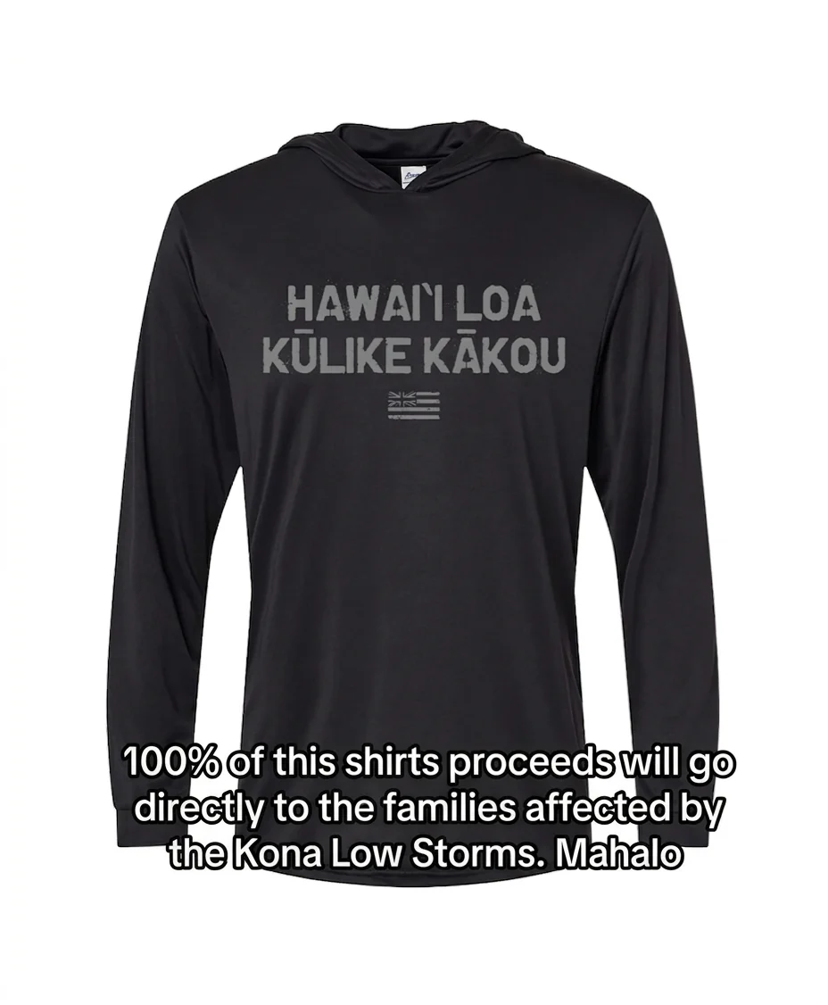 Hawaii Stands Together Hooded Longsleeve Dri Fit in Black - Image 3