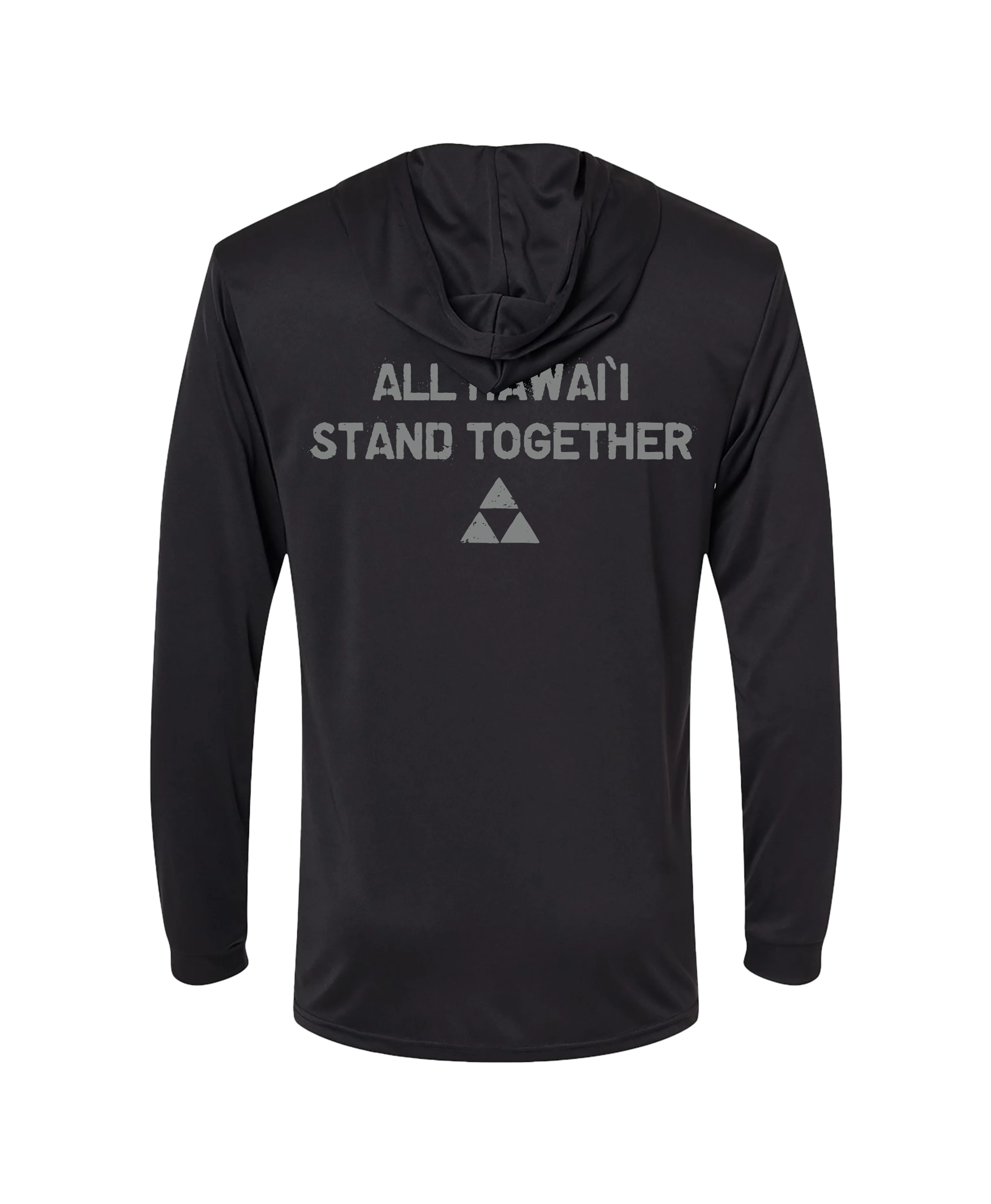 Hawaii Stands Together Hooded Longsleeve Dri Fit in Black - Image 4