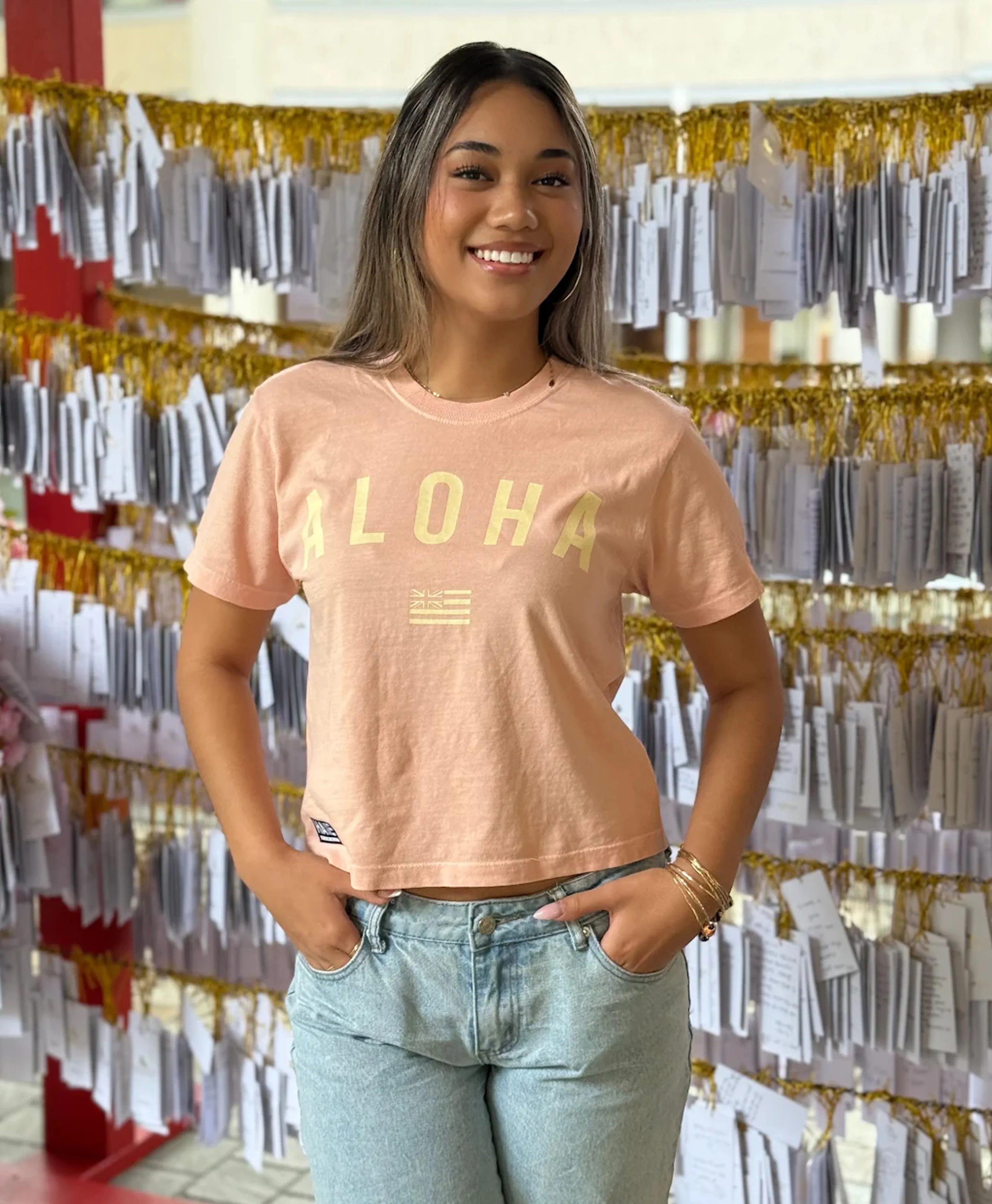 HH Aloha Women's Boxy Tshirt Peach
