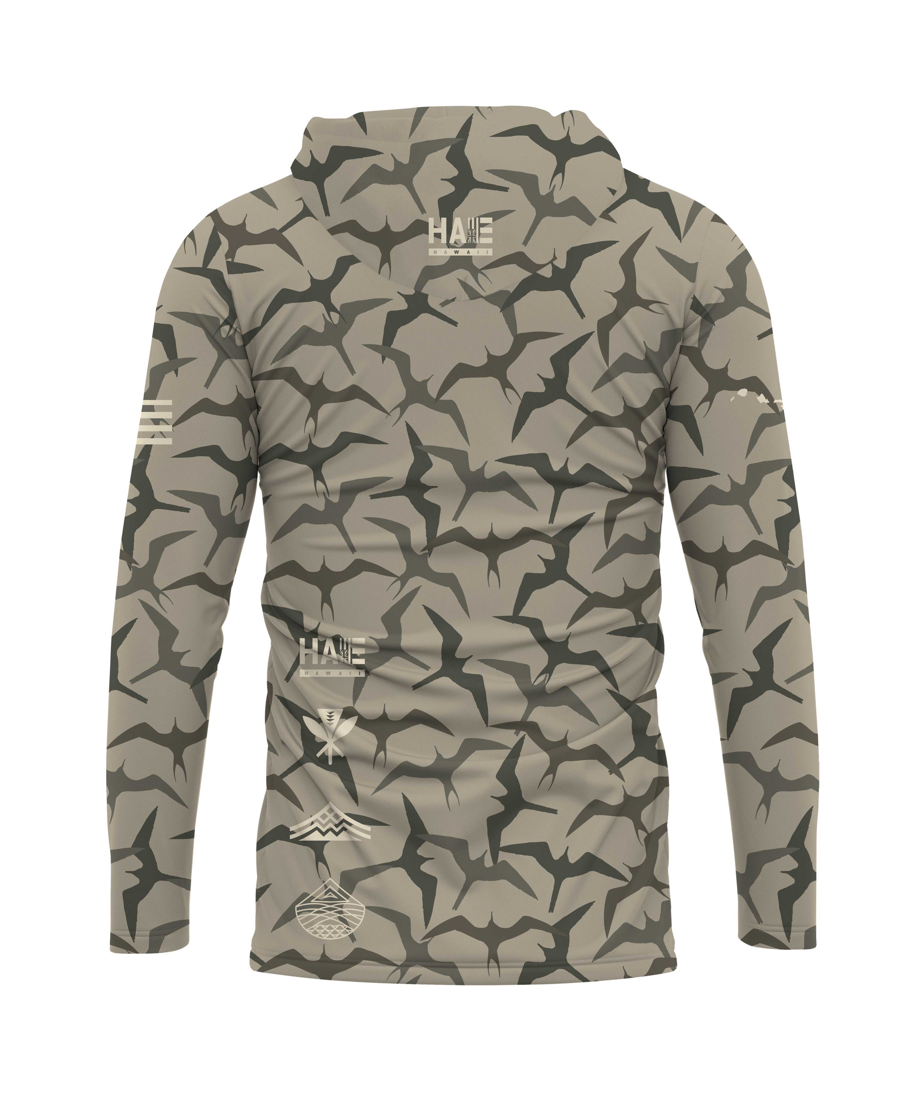 Aloha Aina Iwa Bird Camo Hooded Long Sleeve Drifit - Image 4