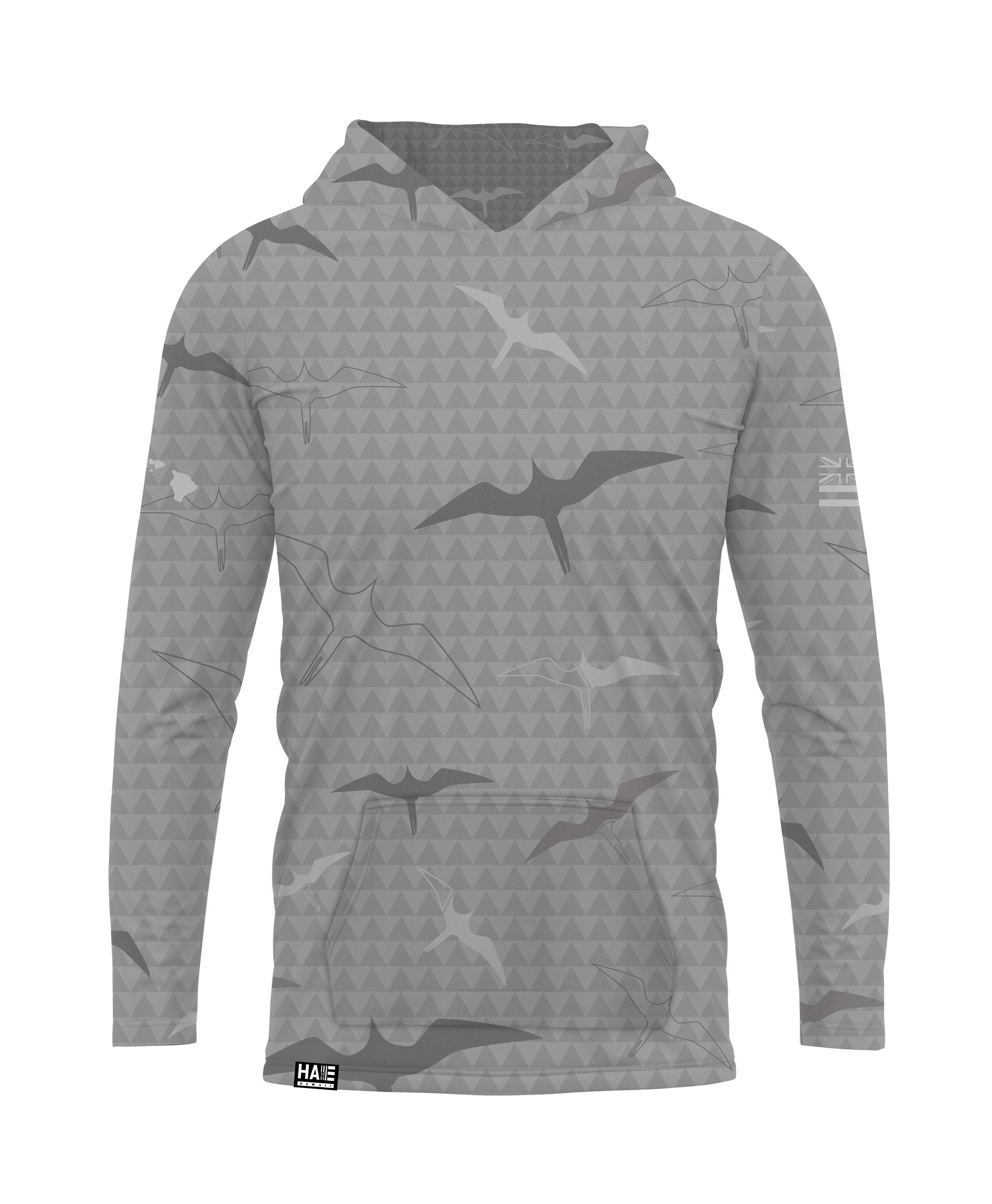 Iwa Birds Hooded Long Sleeve Drifit Gray - Image 2