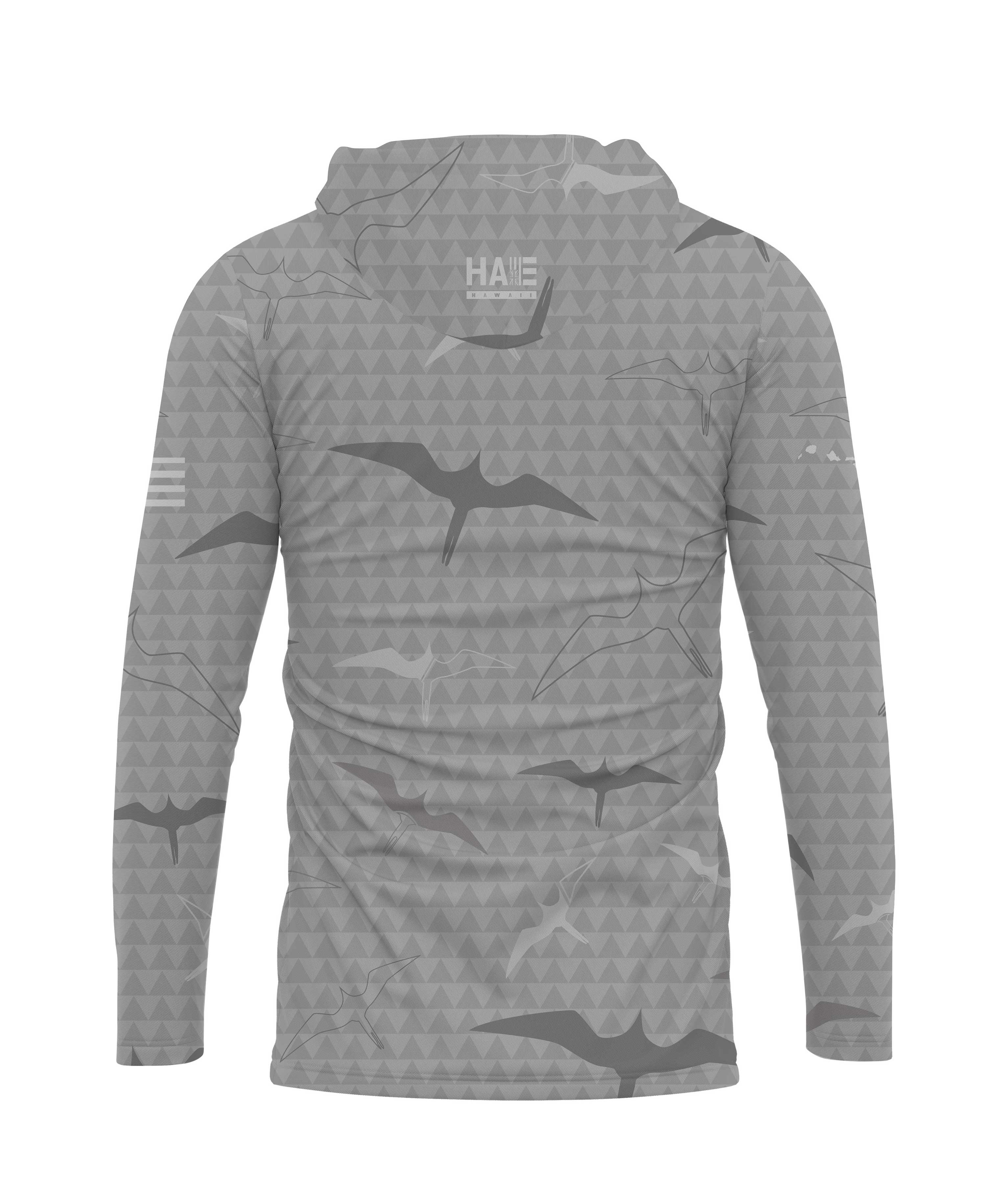 Iwa Birds Hooded Long Sleeve Drifit Gray - Image 3