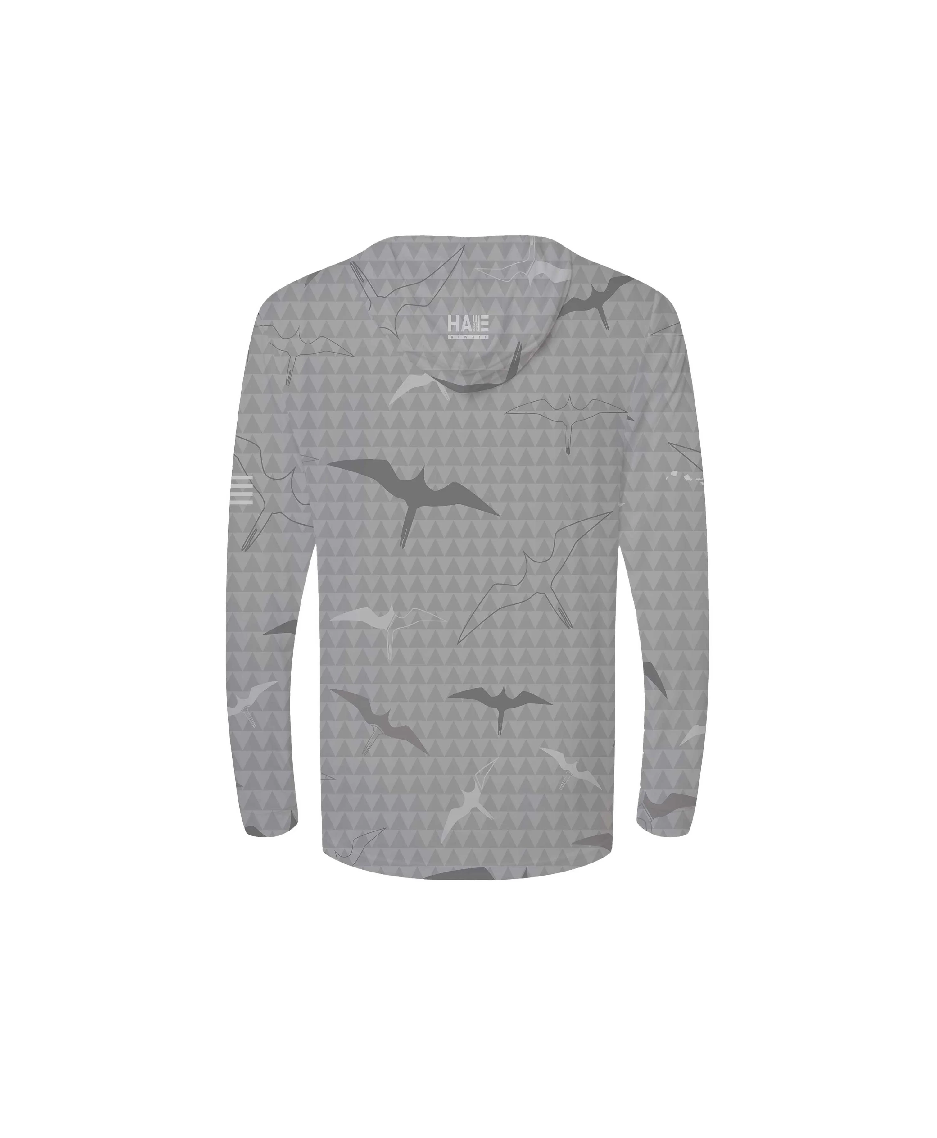 Iwa Birds Youth Hooded Long Sleeve Drifit Gray - Image 2