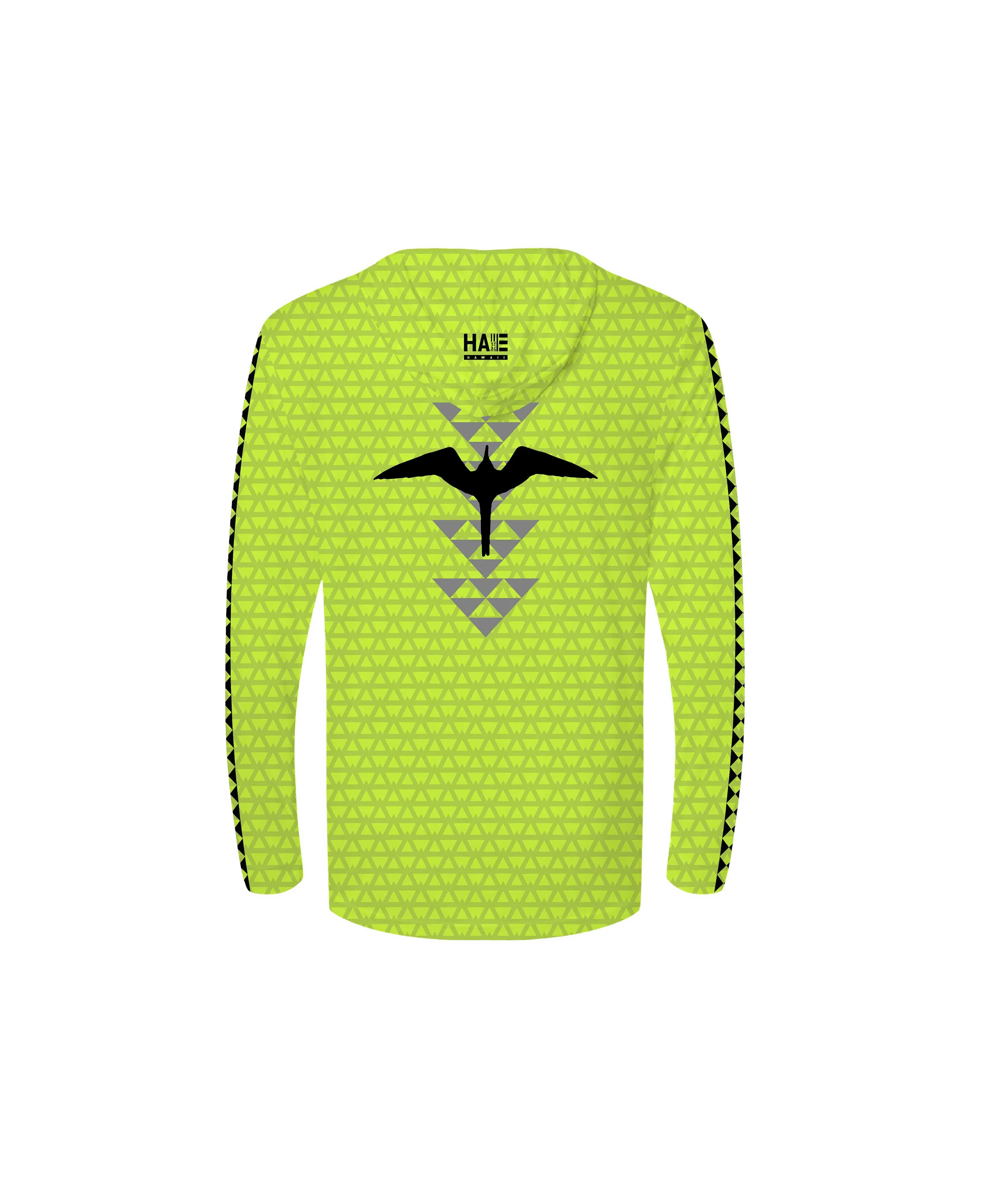 Iwa Triangles Youth Hooded Long Sleeve Drifit High Viz - Image 2