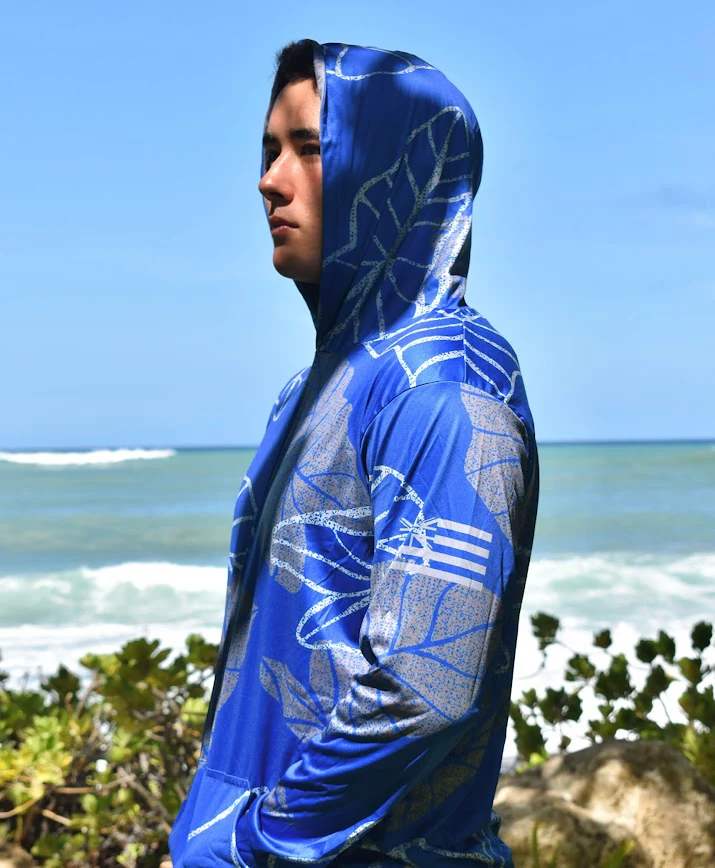Kalo Hooded Longsleeve Drifit Deep Blue Gray - Image 2