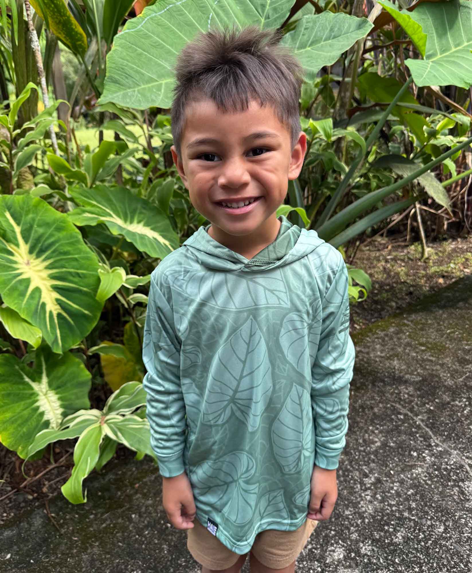 Kalo Patch Green Toddler Hooded Longsleeve Drifit