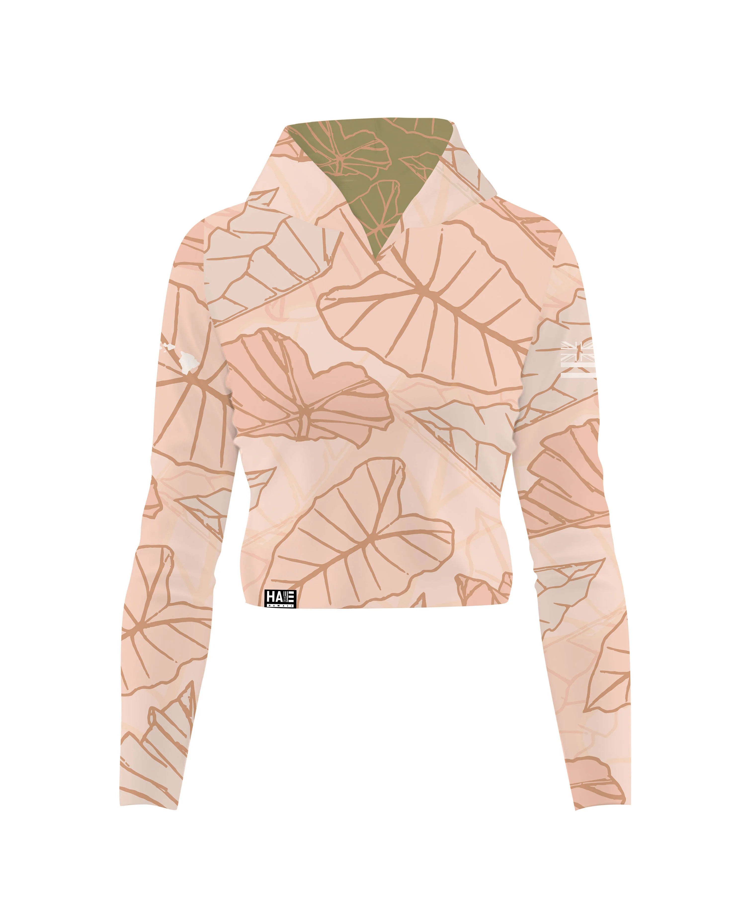 Kalo V-Neck Hooded Crop Longsleeve Drifit Blush Pink - Image 6