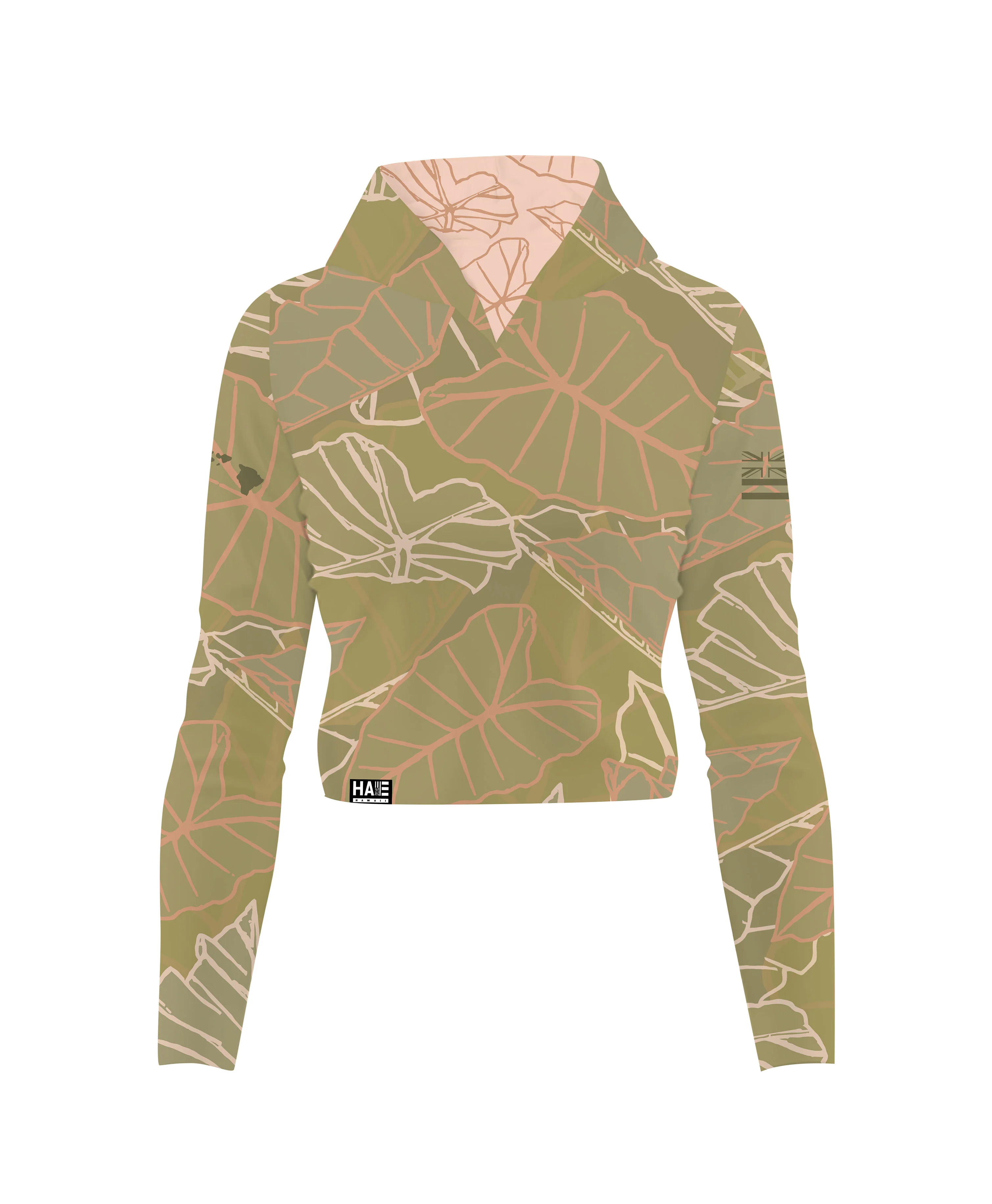 Kalo V-Neck Hooded Crop Longsleeve Drifit Taupe - Image 6