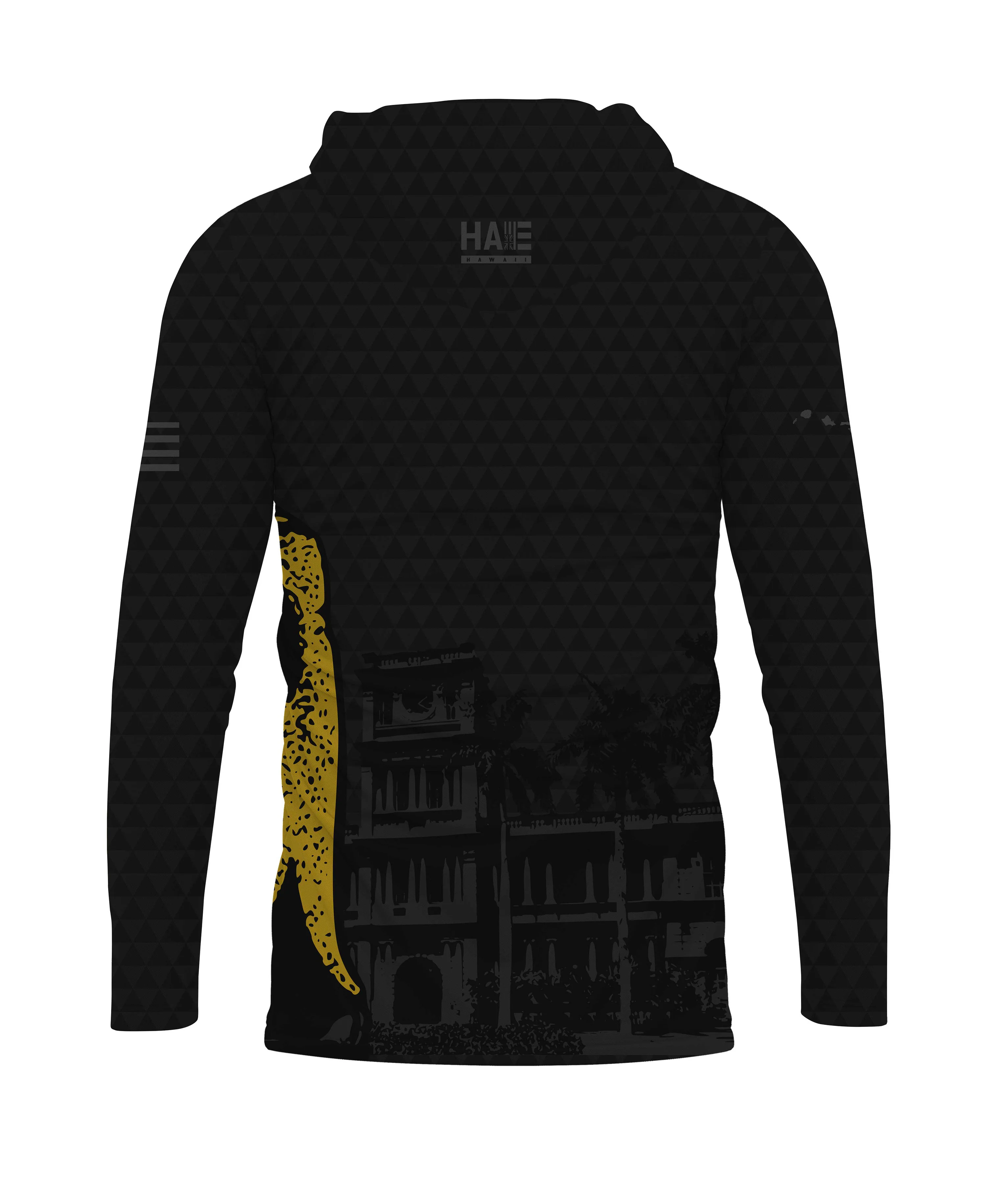 Kamehameha Black & Gold Hooded Longsleeve Drifit - Image 4