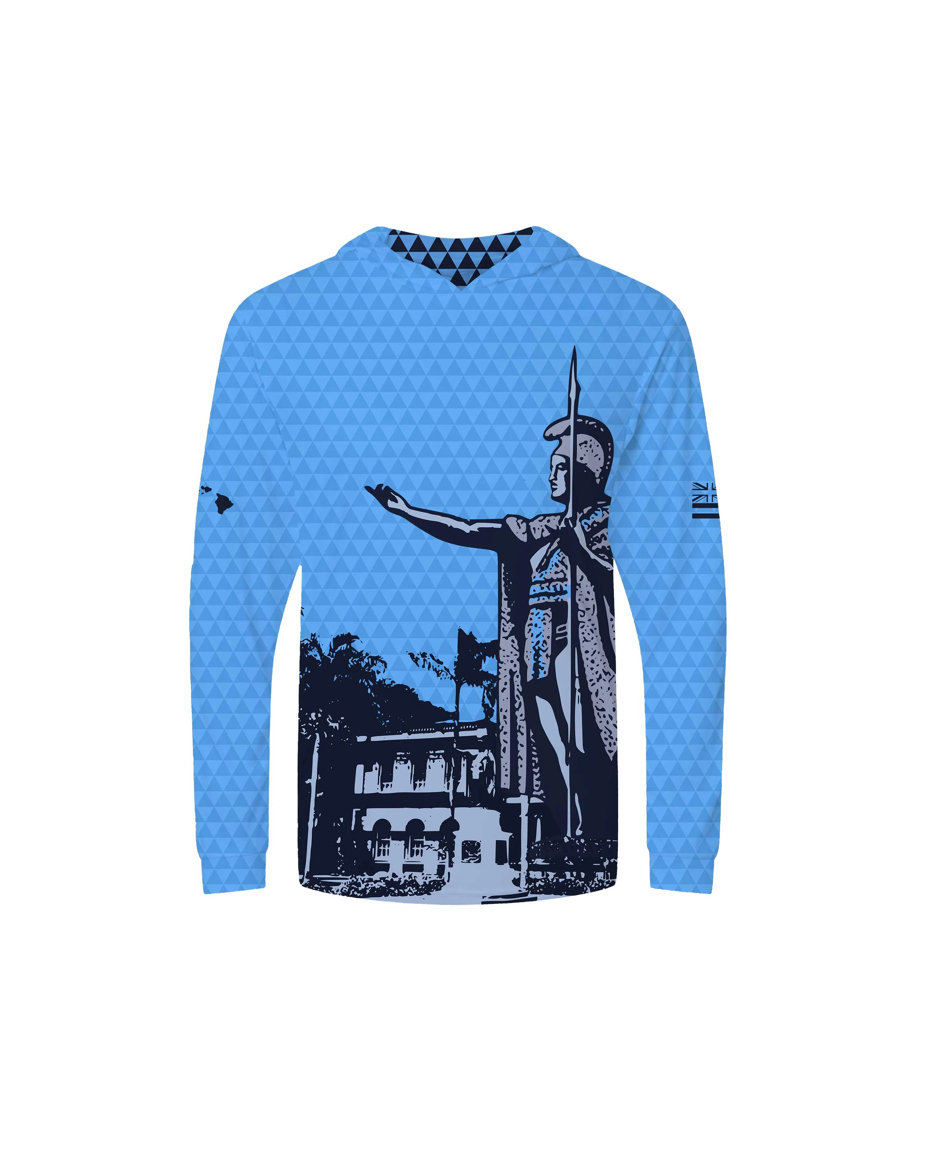 Kamehameha Light Blue Youth Hooded Longsleeve Drifit - Image 2