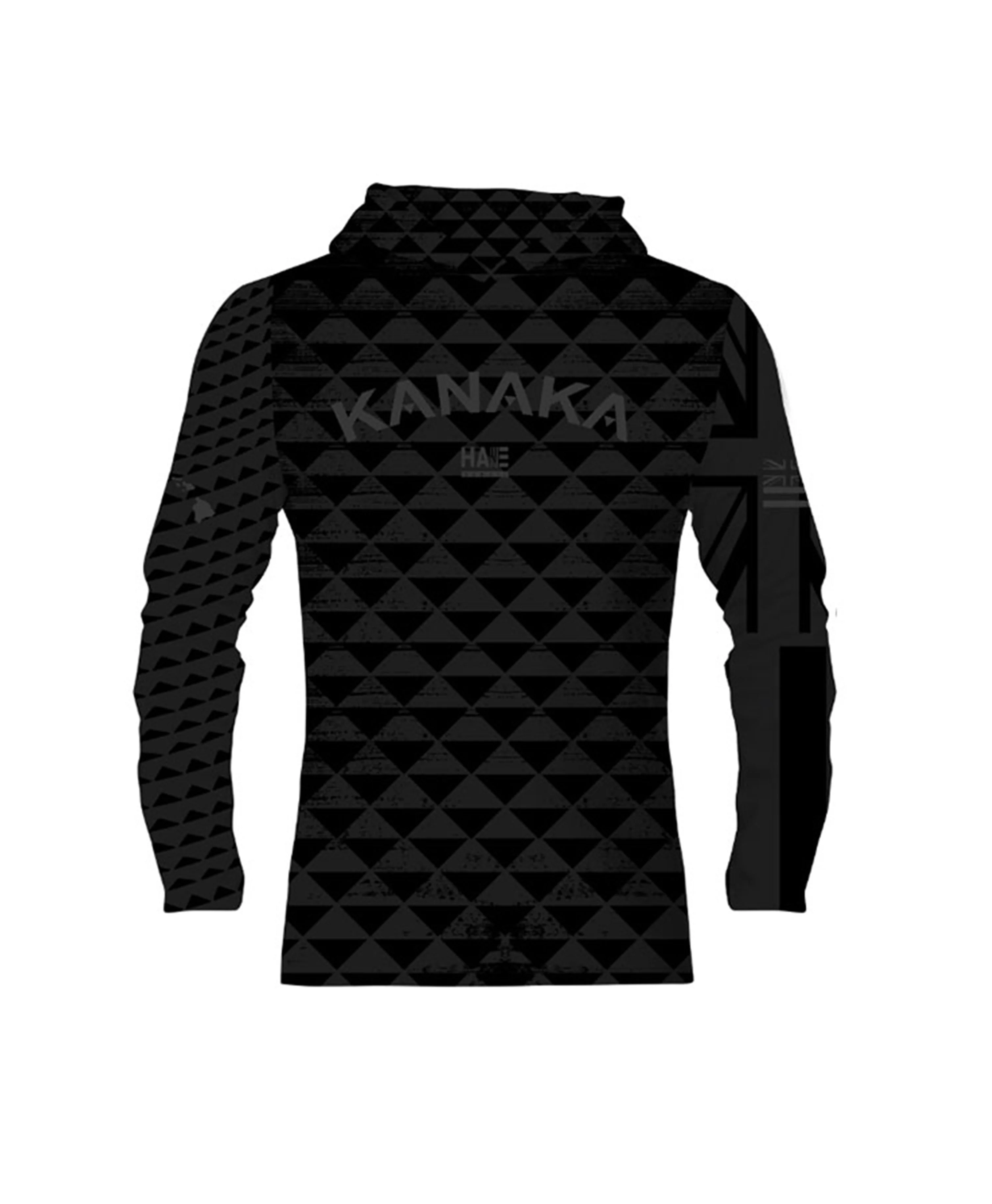 Kanaka Arch Black on Gray Hooded Long Sleeve Drifit