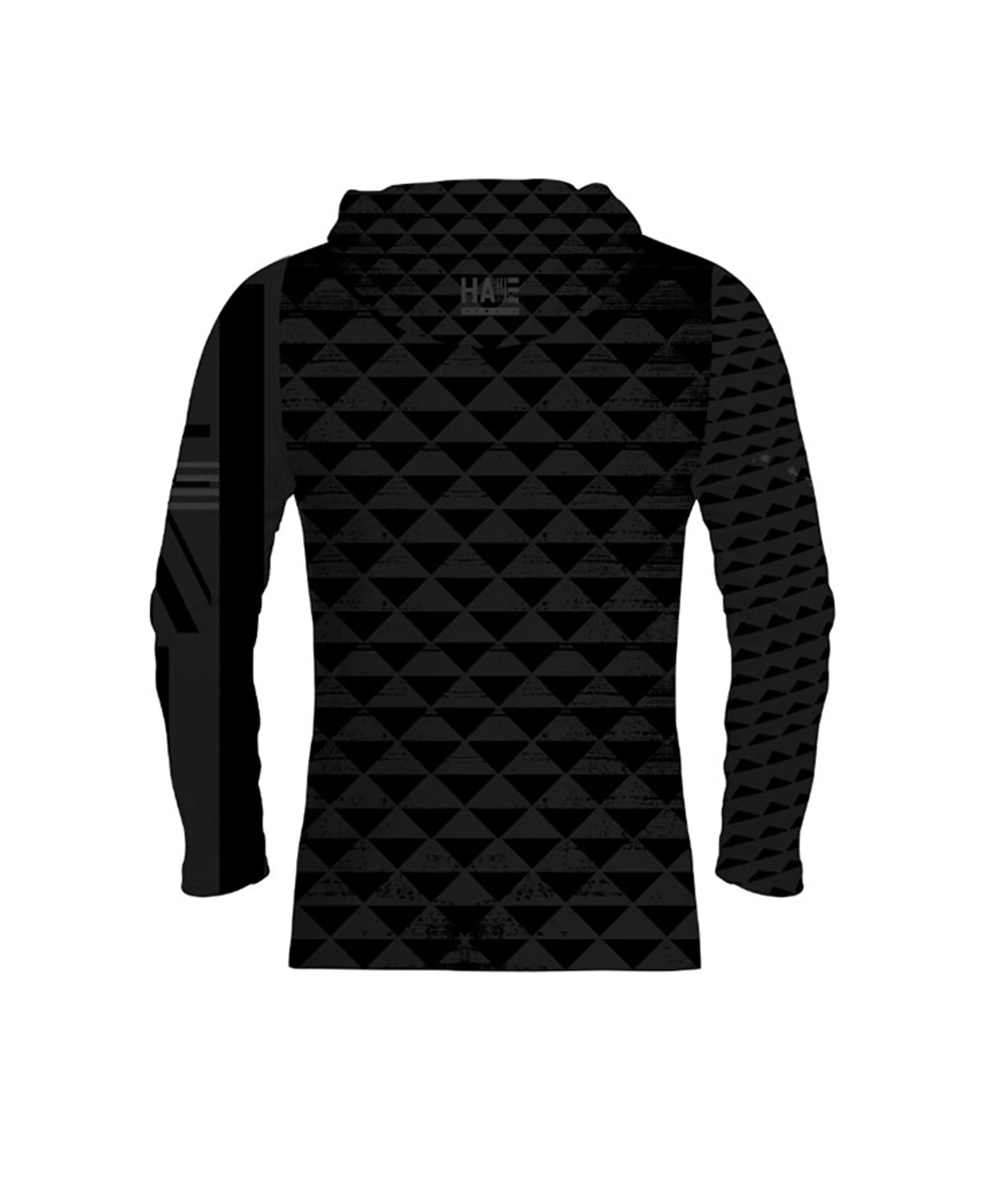 Kanaka Arch Black on Gray Hooded Long Sleeve Drifit - Image 2
