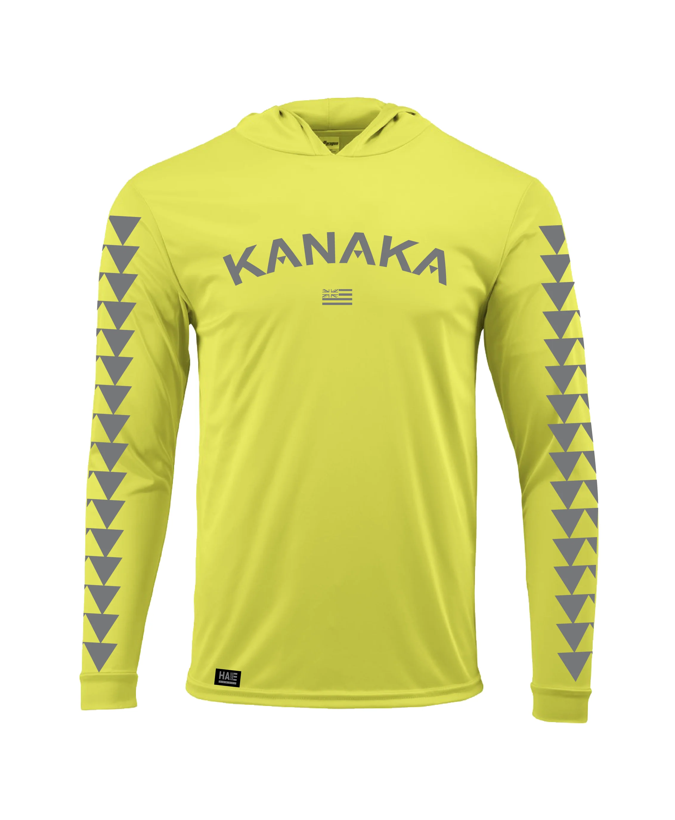 Kanaka Hooded Long Sleeve Drifit Safety Green - Image 3