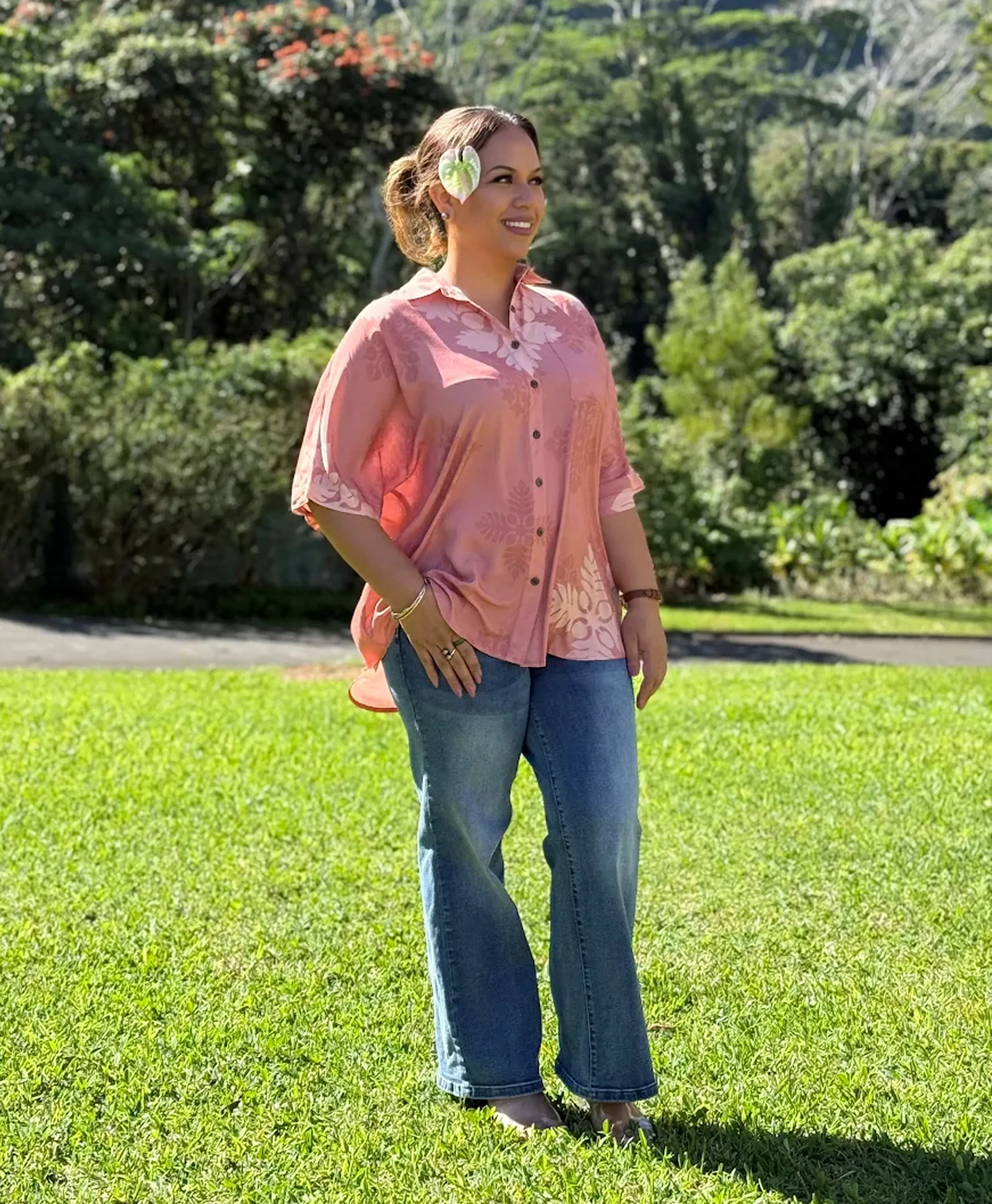 Kapa Kuiki Wailea Blouse Dusty Rose