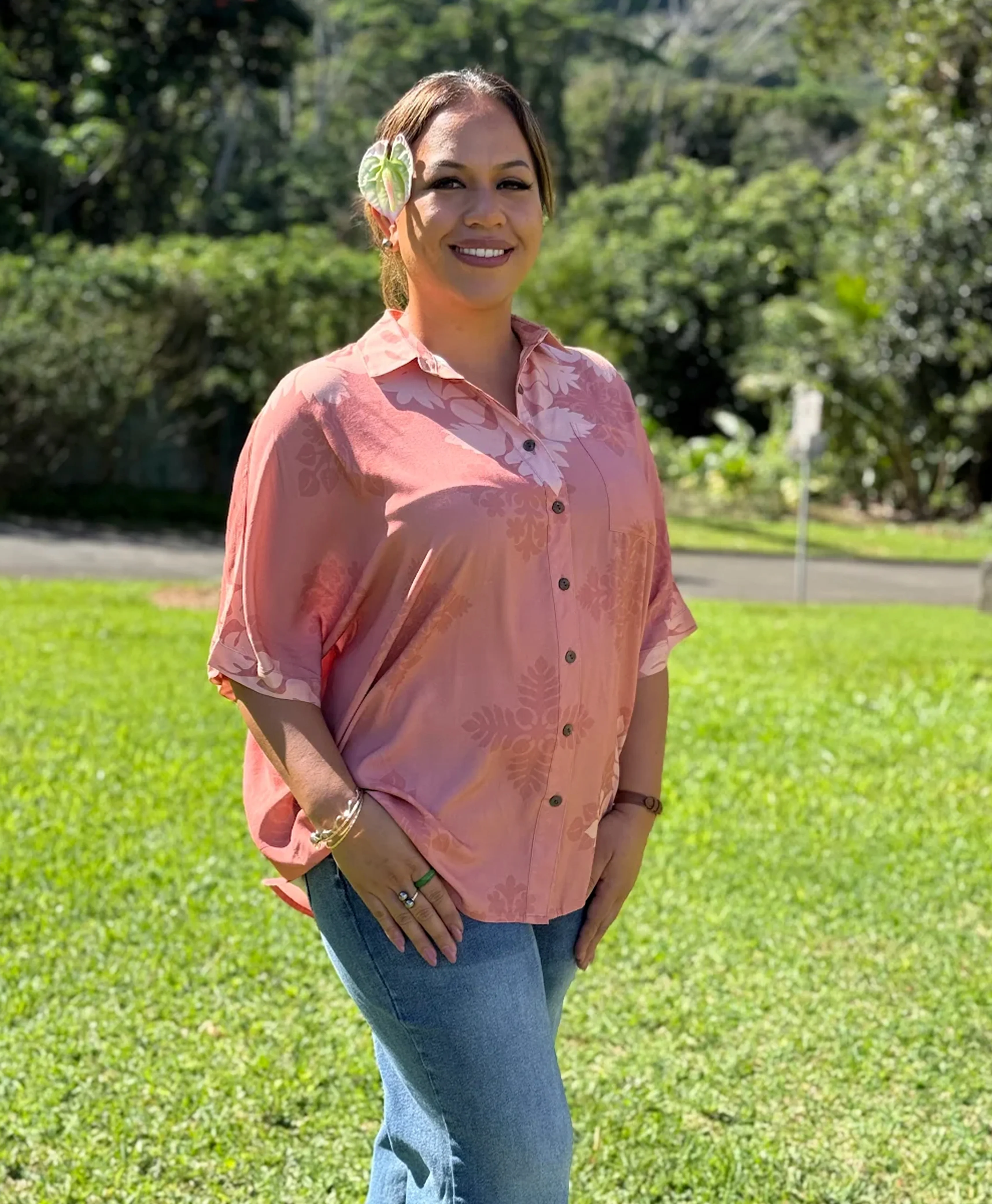 Kapa Kuiki Wailea Blouse Dusty Rose - Image 2