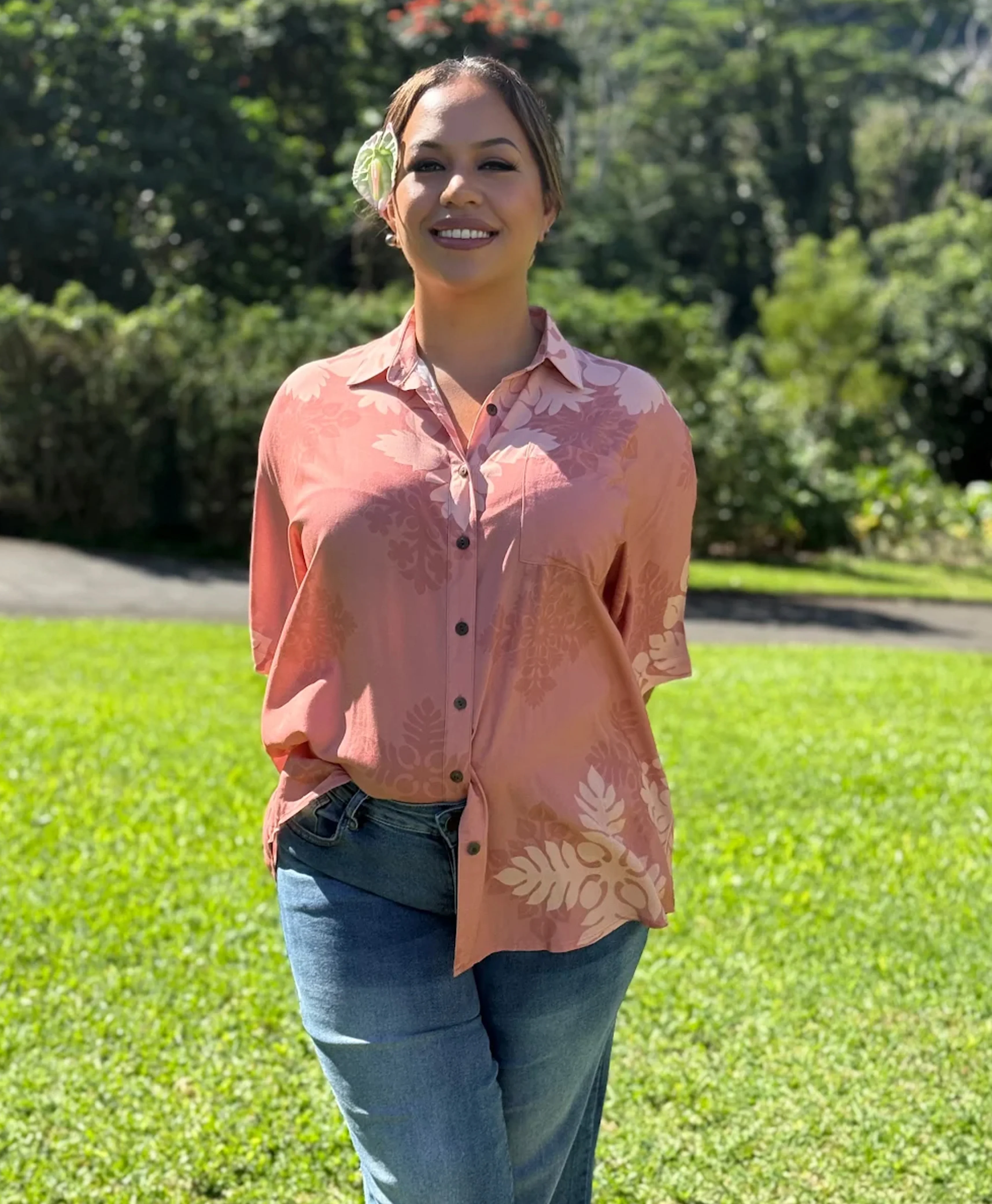 Kapa Kuiki Wailea Blouse Dusty Rose - Image 3