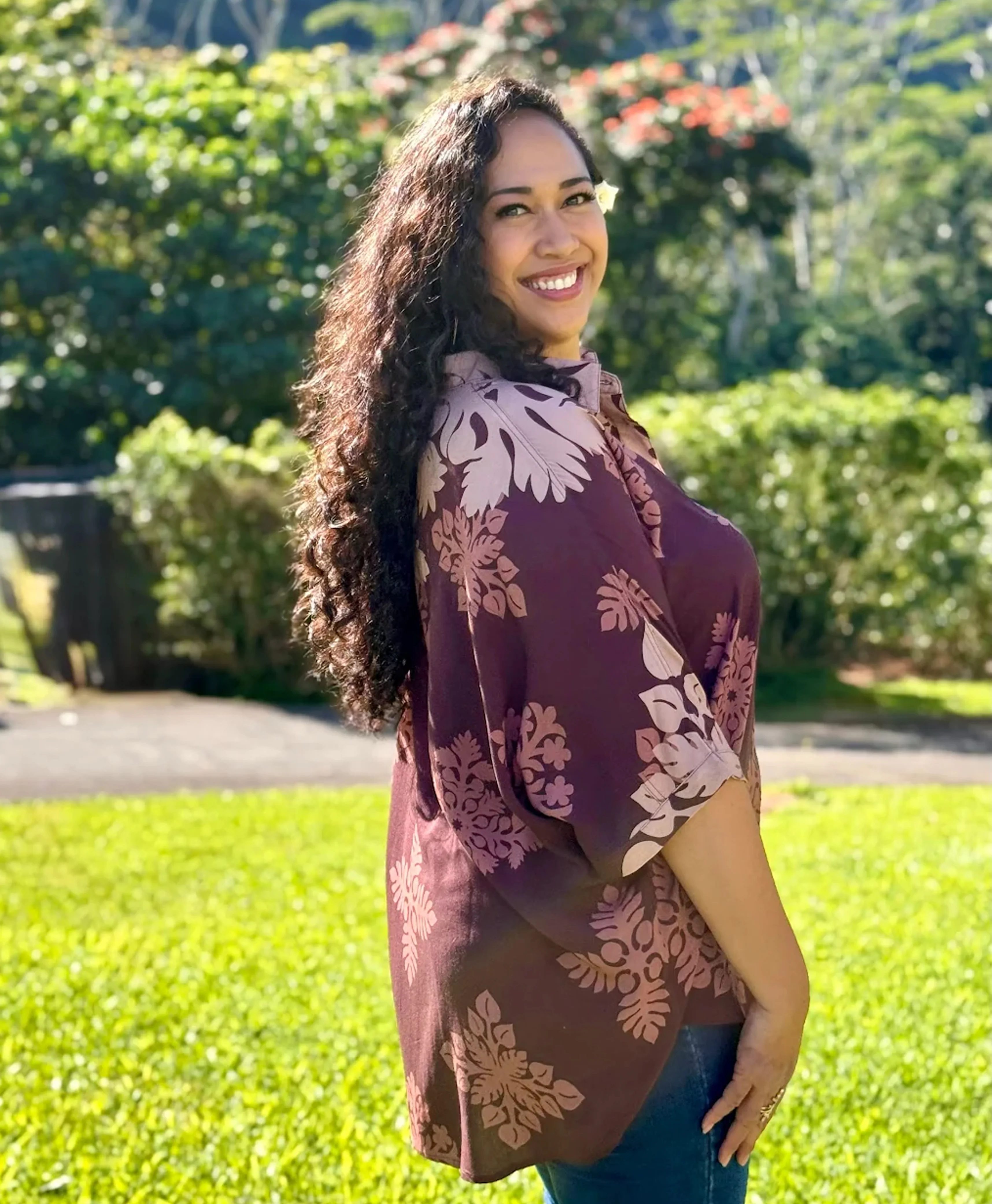Kapa Kuiki Wailea Blouse Kokoleka - Image 3