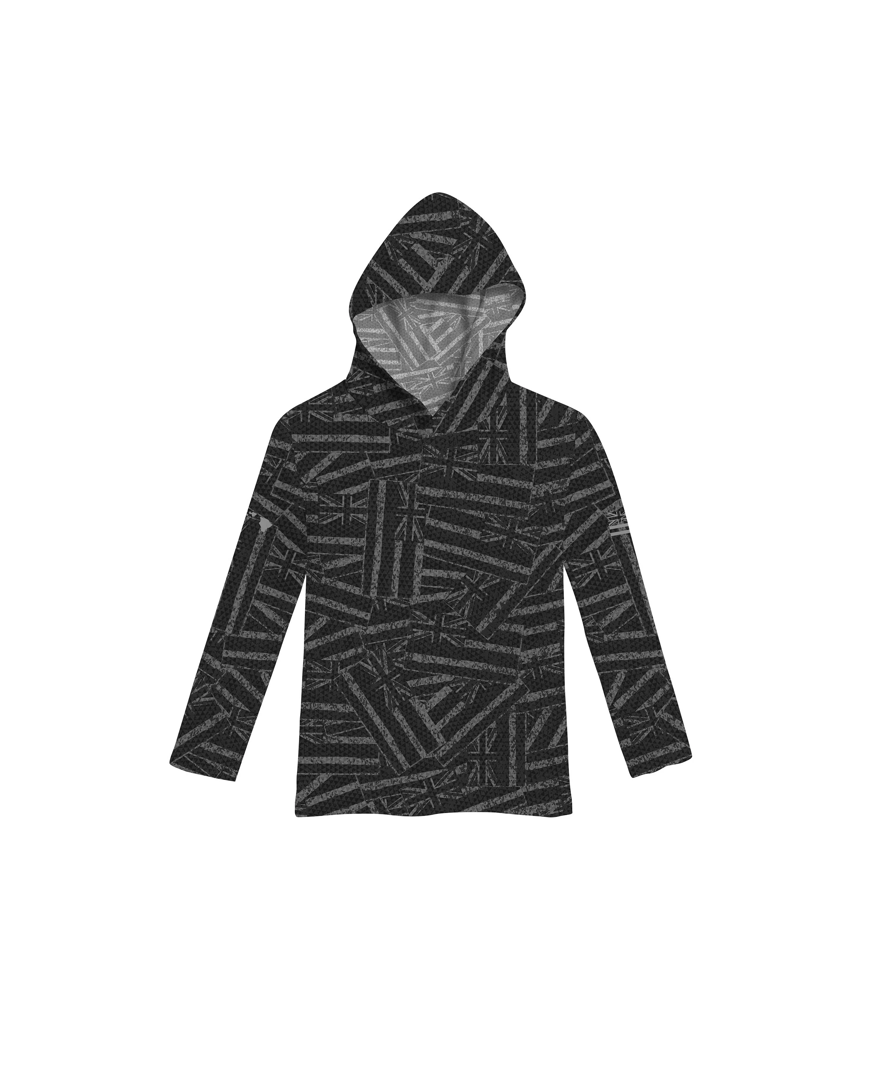 Ku'u Hae Toddler Hooded Long Sleeve Drifit Black
