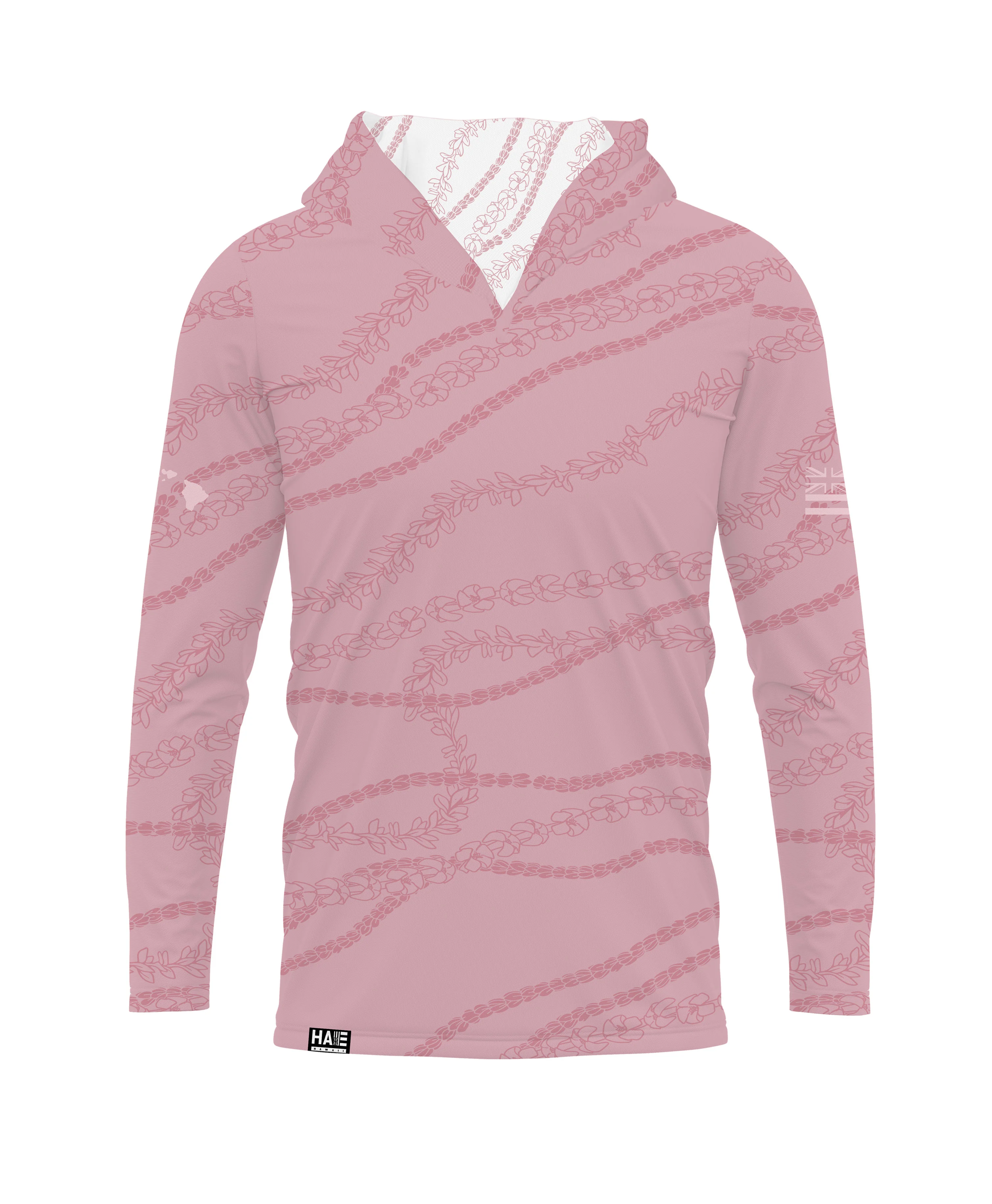 Kuulei Wahine V-Neck Hooded Longsleeve Drifit Desert Pink - Image 2