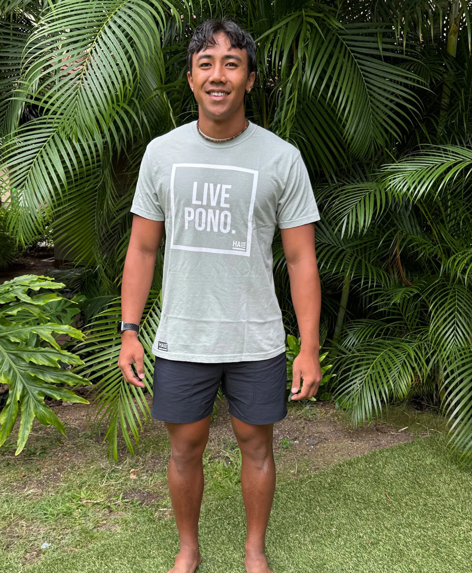 Live Pono Beige Sage Bay T-Shirt - Image 2