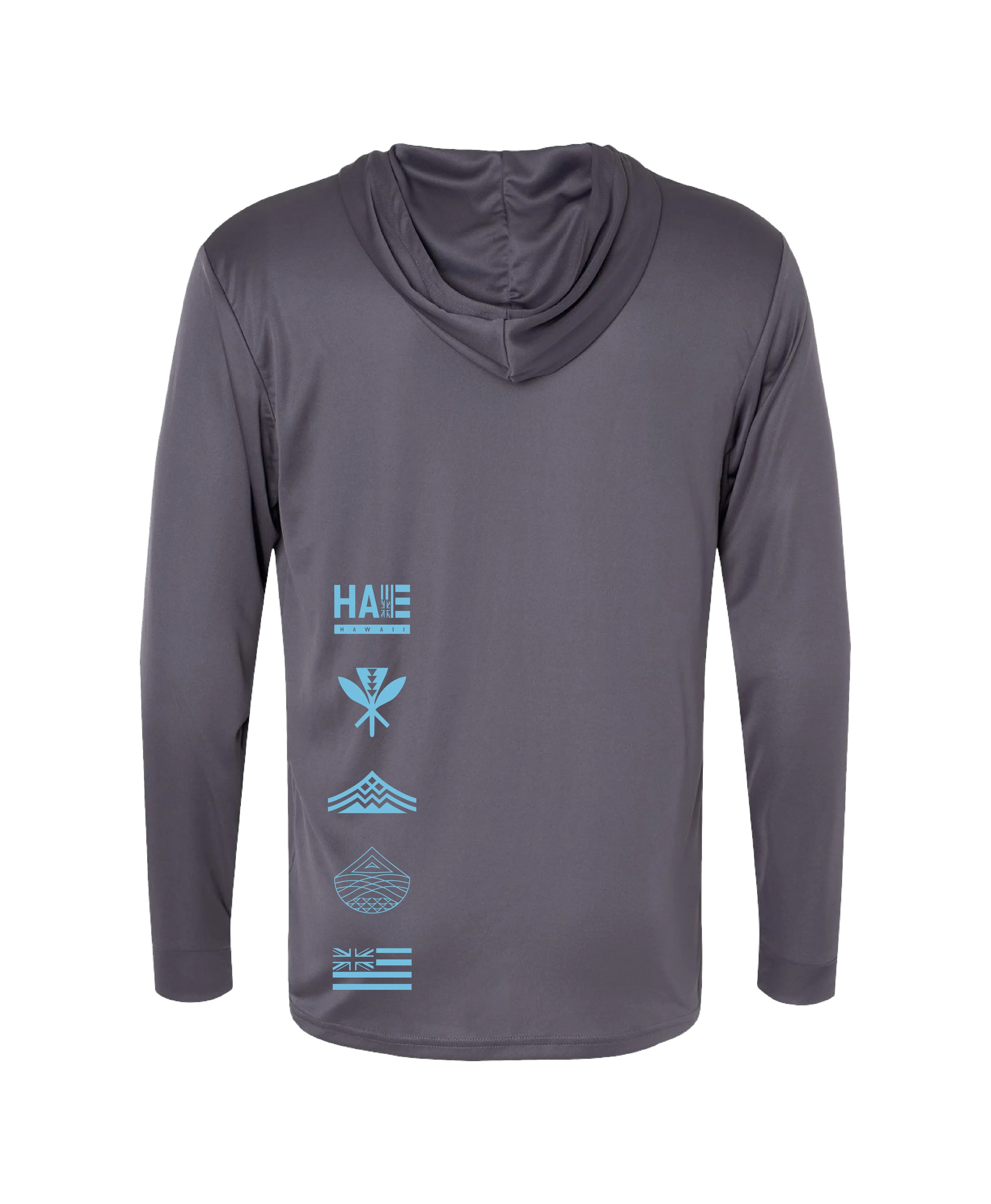 Mauka to Makai Hooded Long Sleeve Drifit Charcoal Gray - Image 3