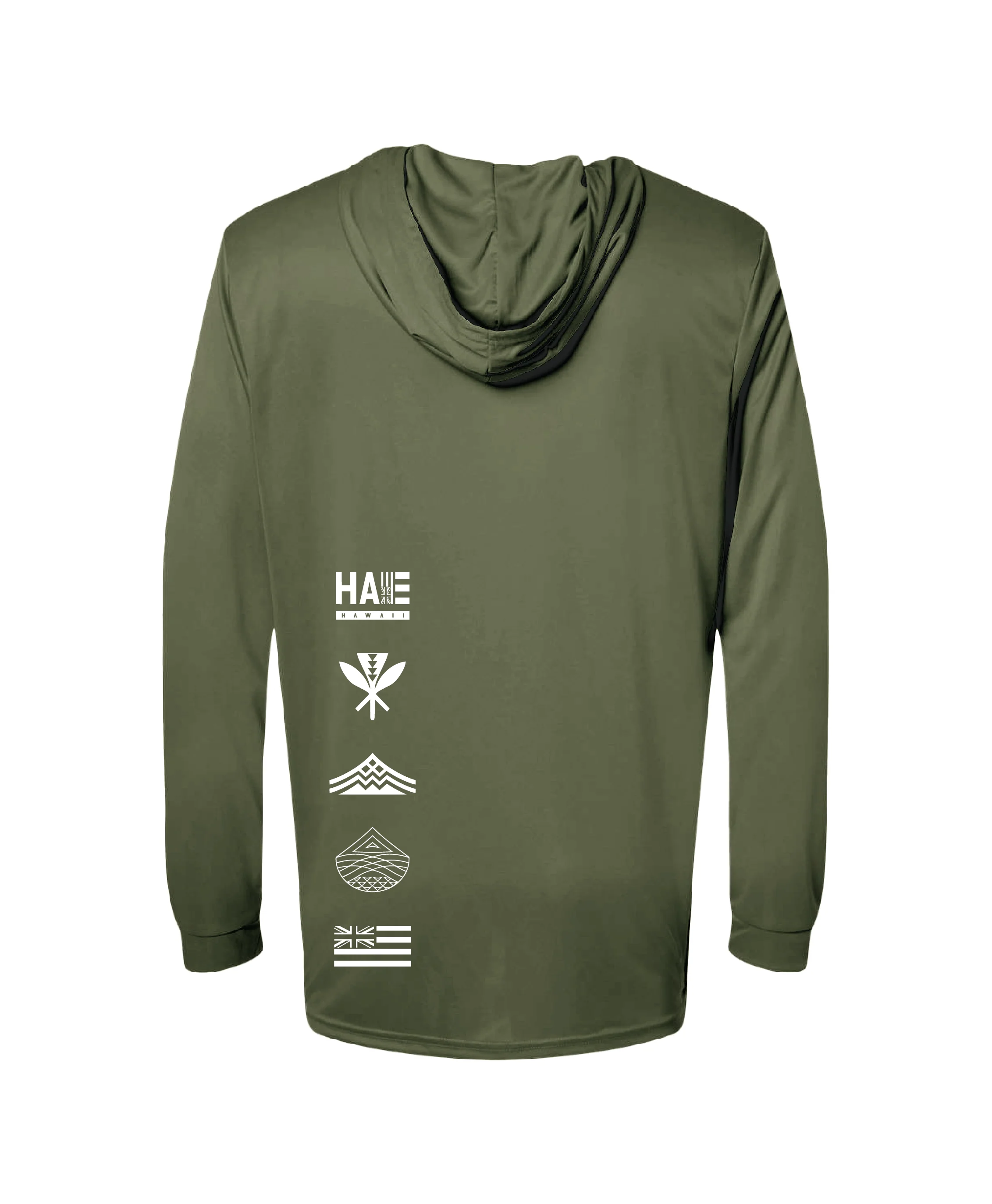 Mauka to Makai Hooded Longsleeve Drifit Olive - Image 3