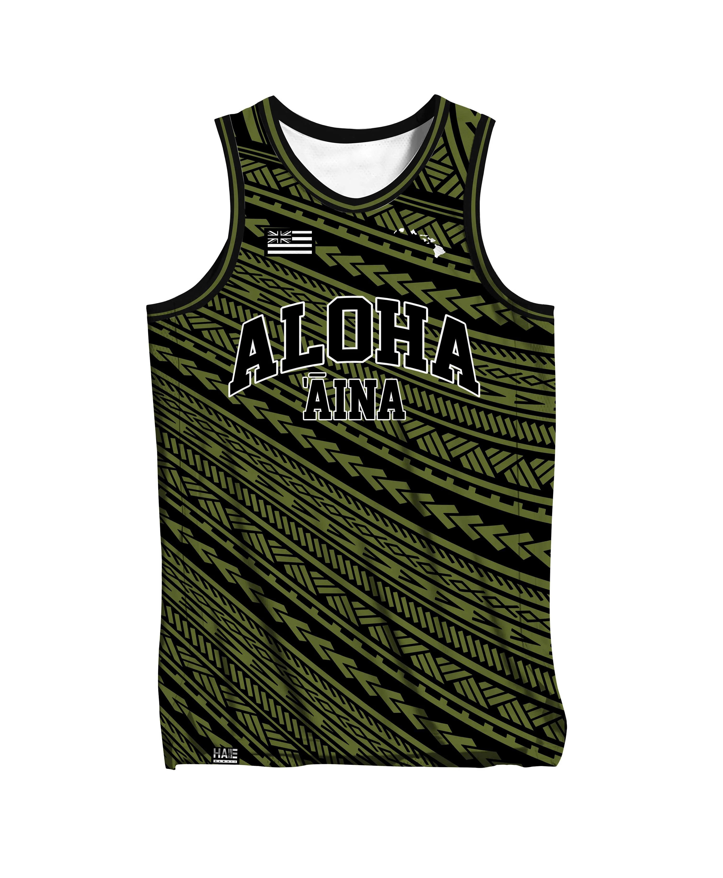 Aloha Aina Jersey Tank Olive Green - Image 3