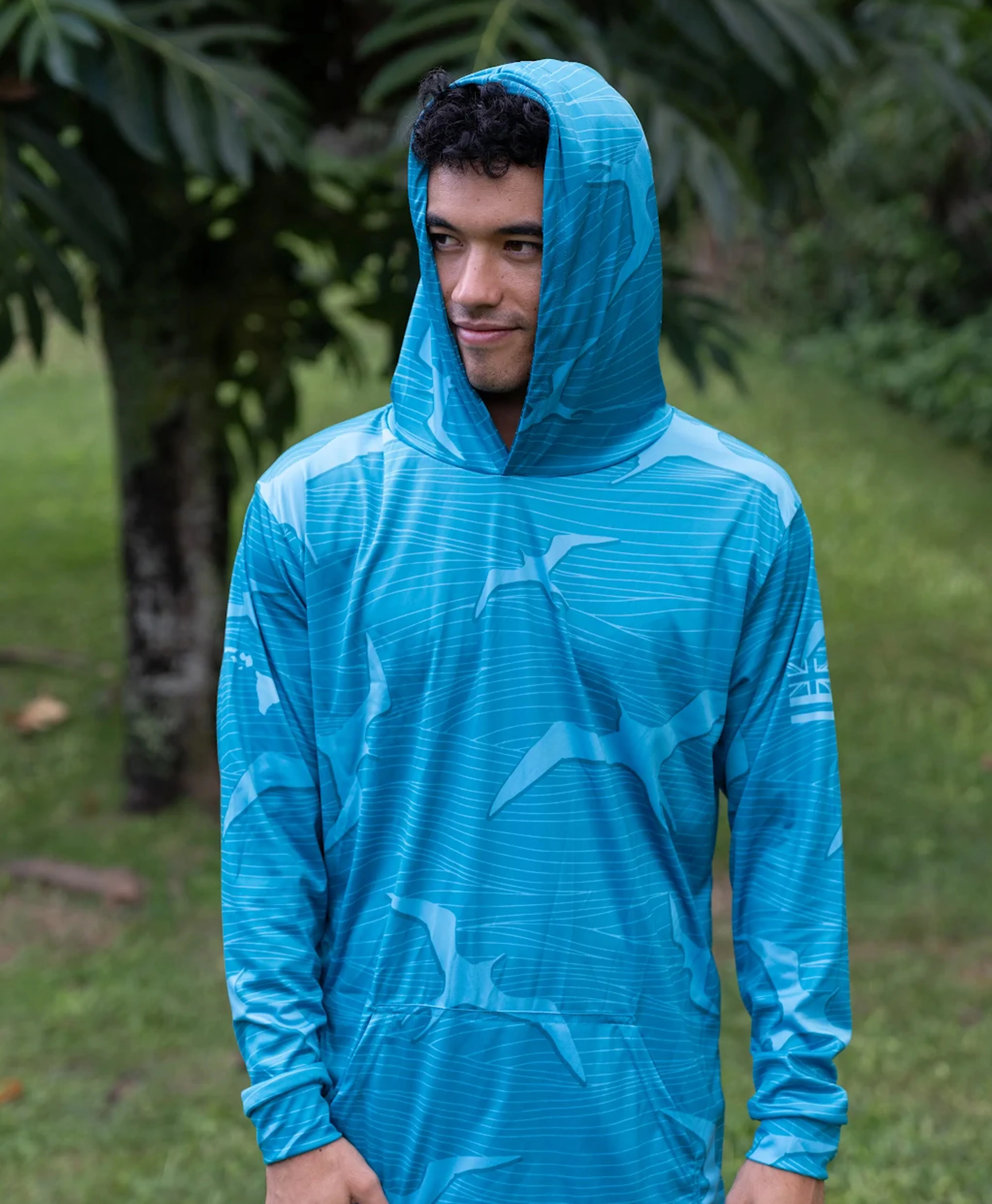 Na Iwa Waves Hooded Longsleeve Drifit Teal