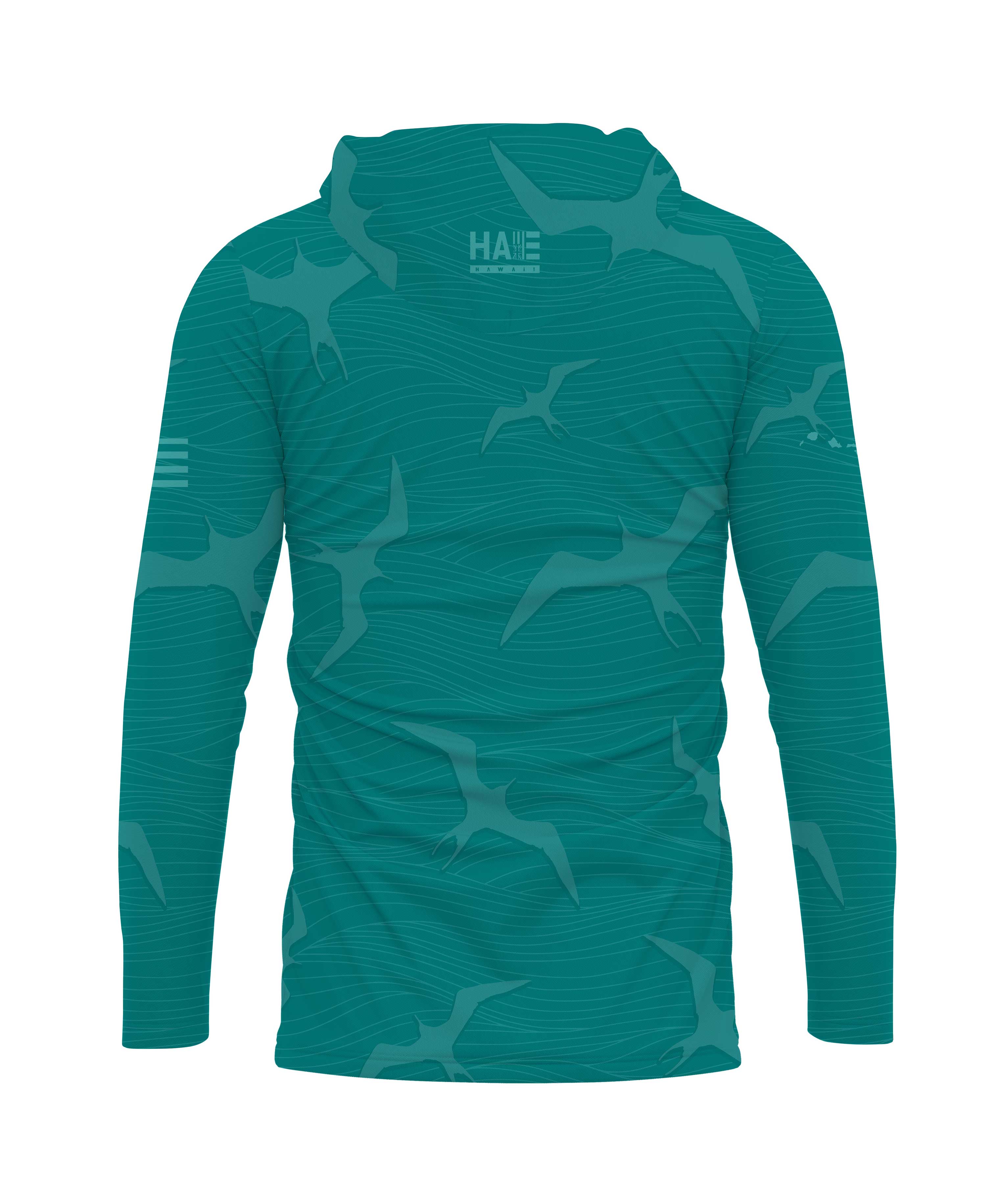 Na Iwa Waves Hooded Longsleeve Drifit Teal - Image 3