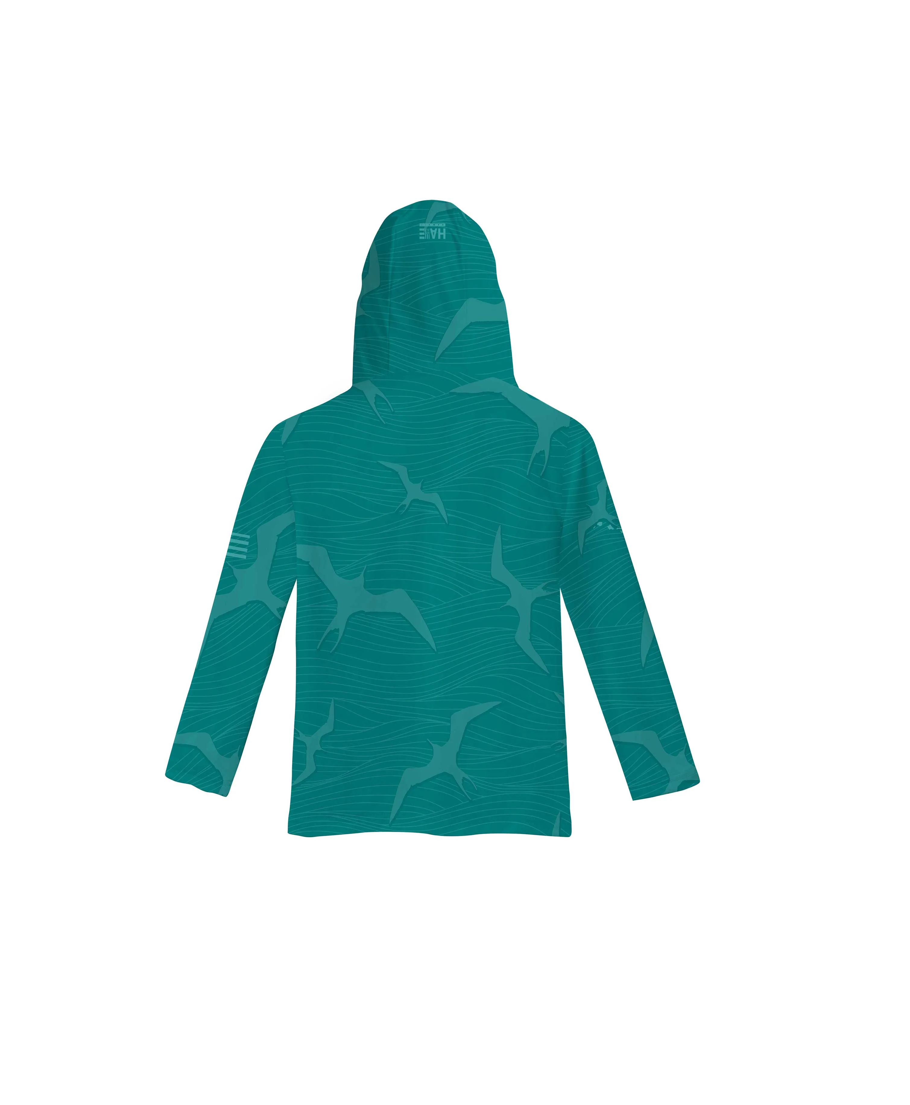 Na Iwa Waves Toddler Hooded Longsleeve Drifit Teal - Image 2