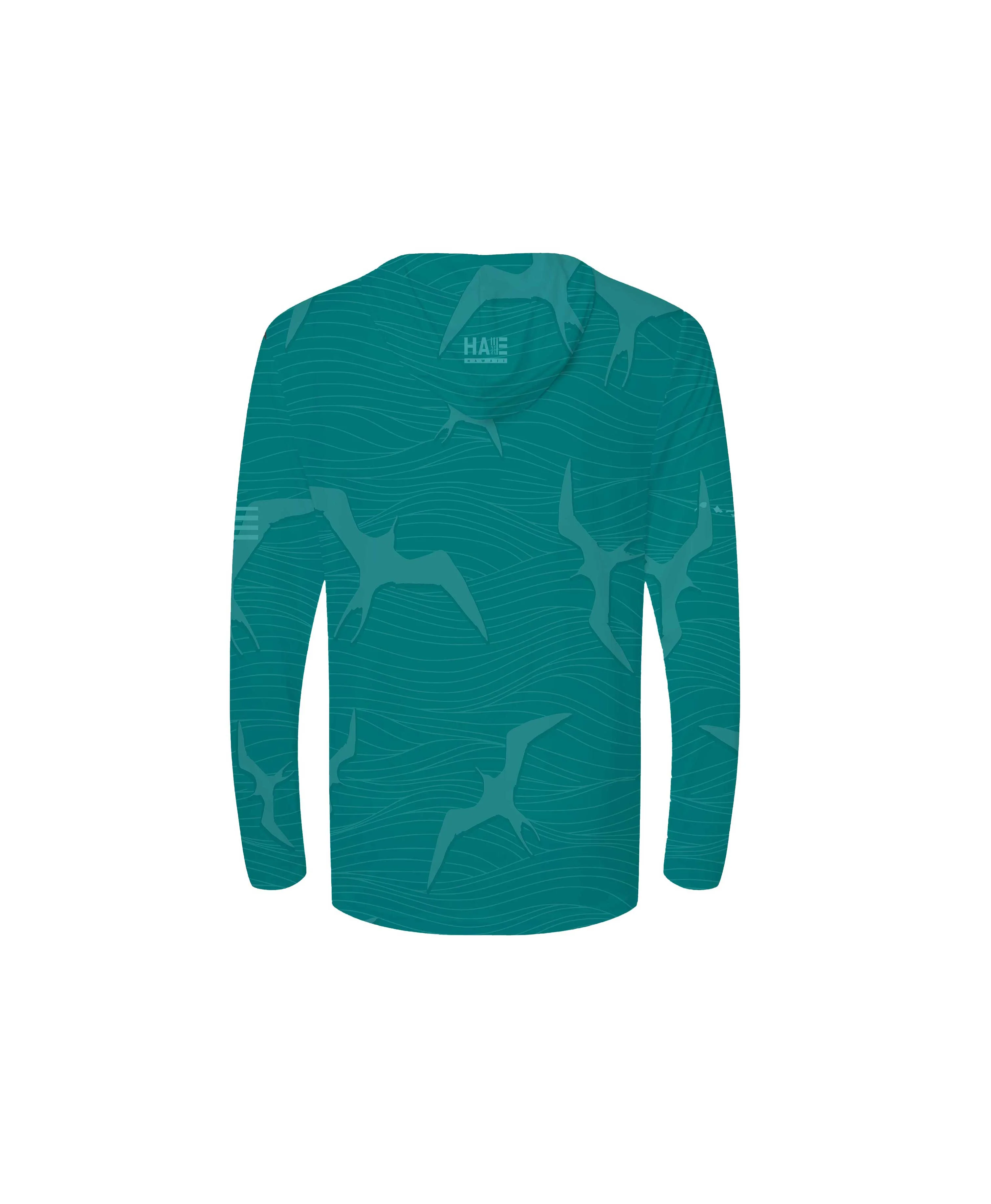 Na Iwa Waves Youth Hooded Longsleeve Drifit Teal - Image 4