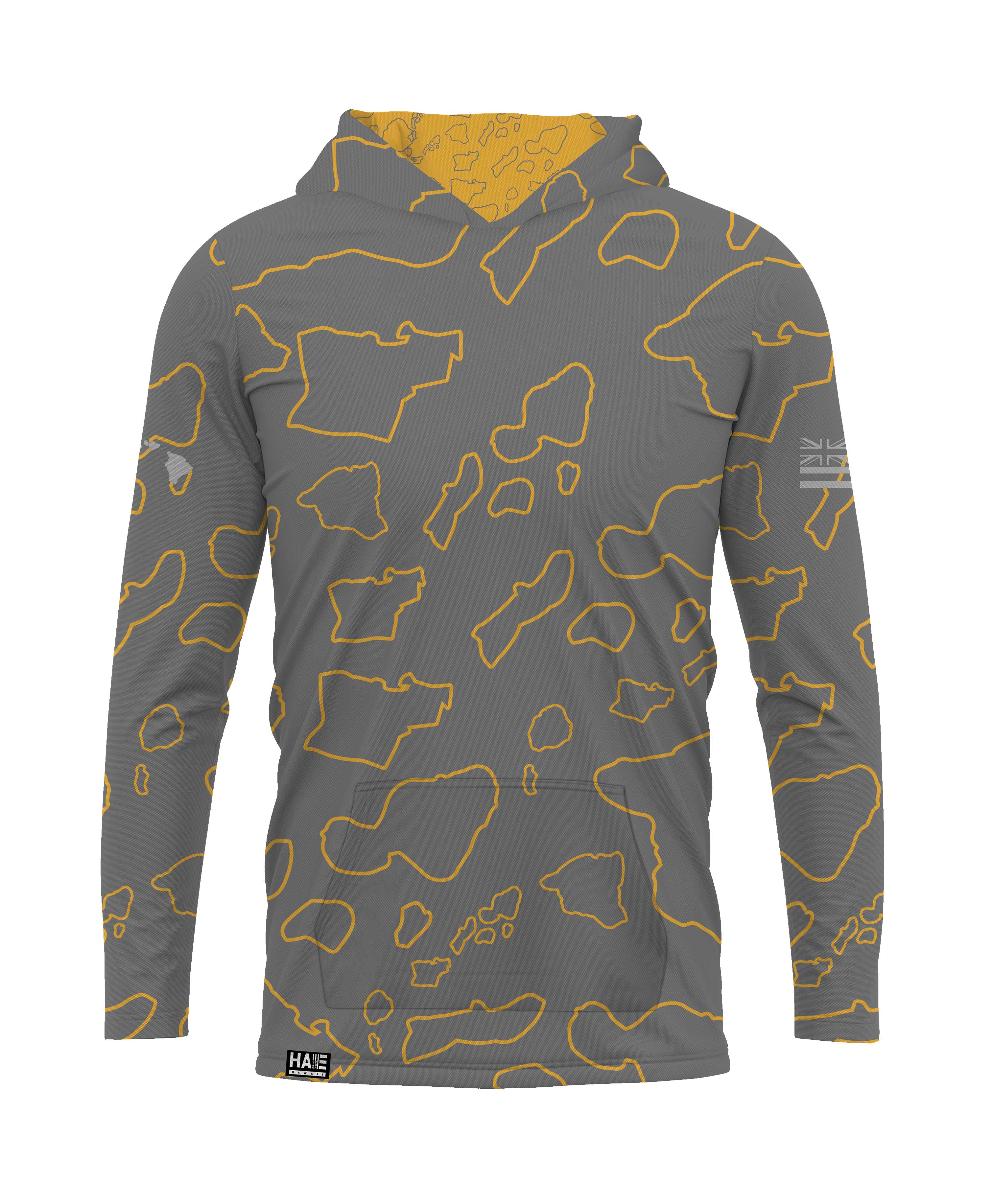 Namoku Hooded Longsleeve Drifit Gray Golden Rod - Image 2