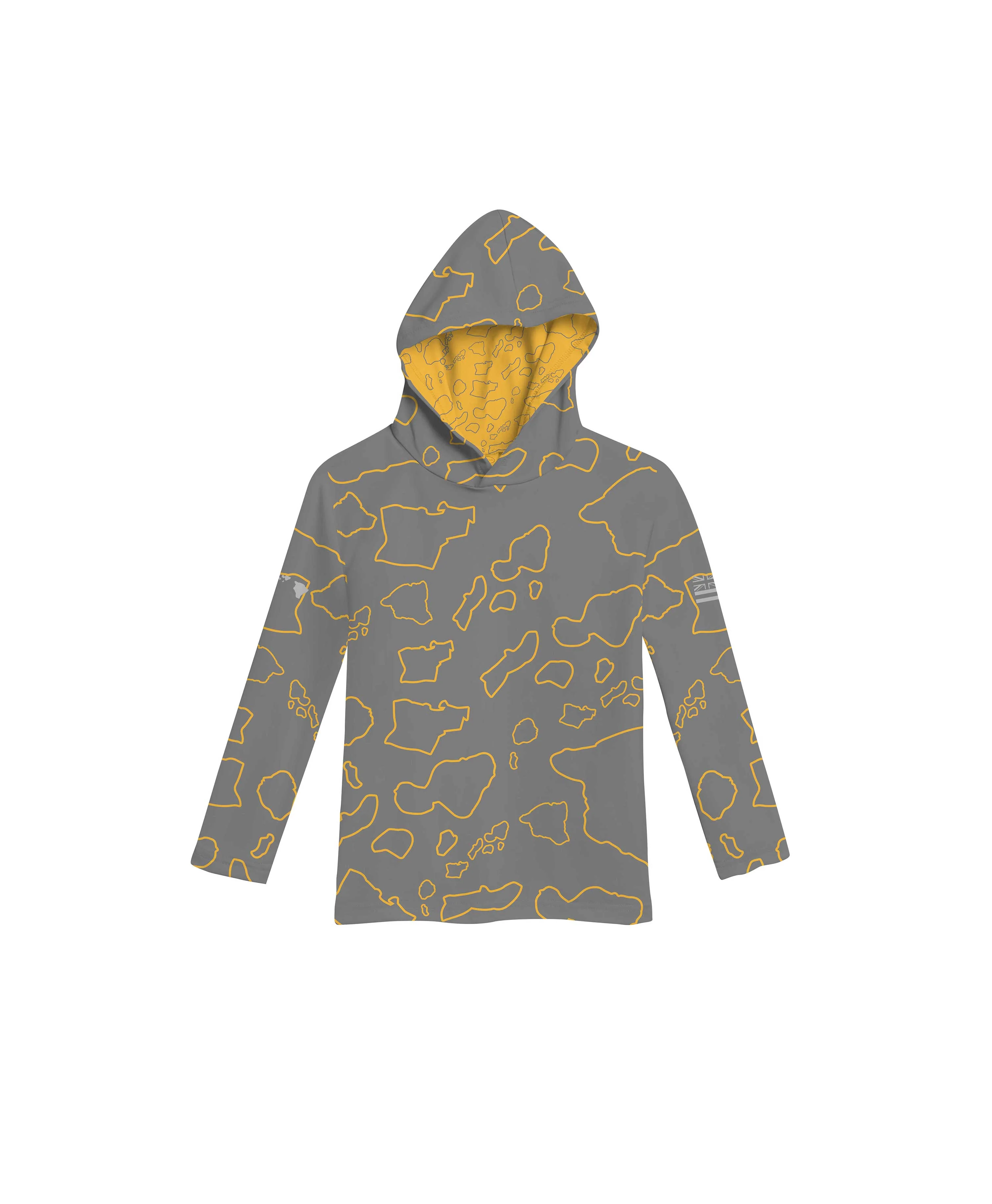 Namoku Toddler Hooded Longsleeve Drifit Gray Golden Rod - Image 2