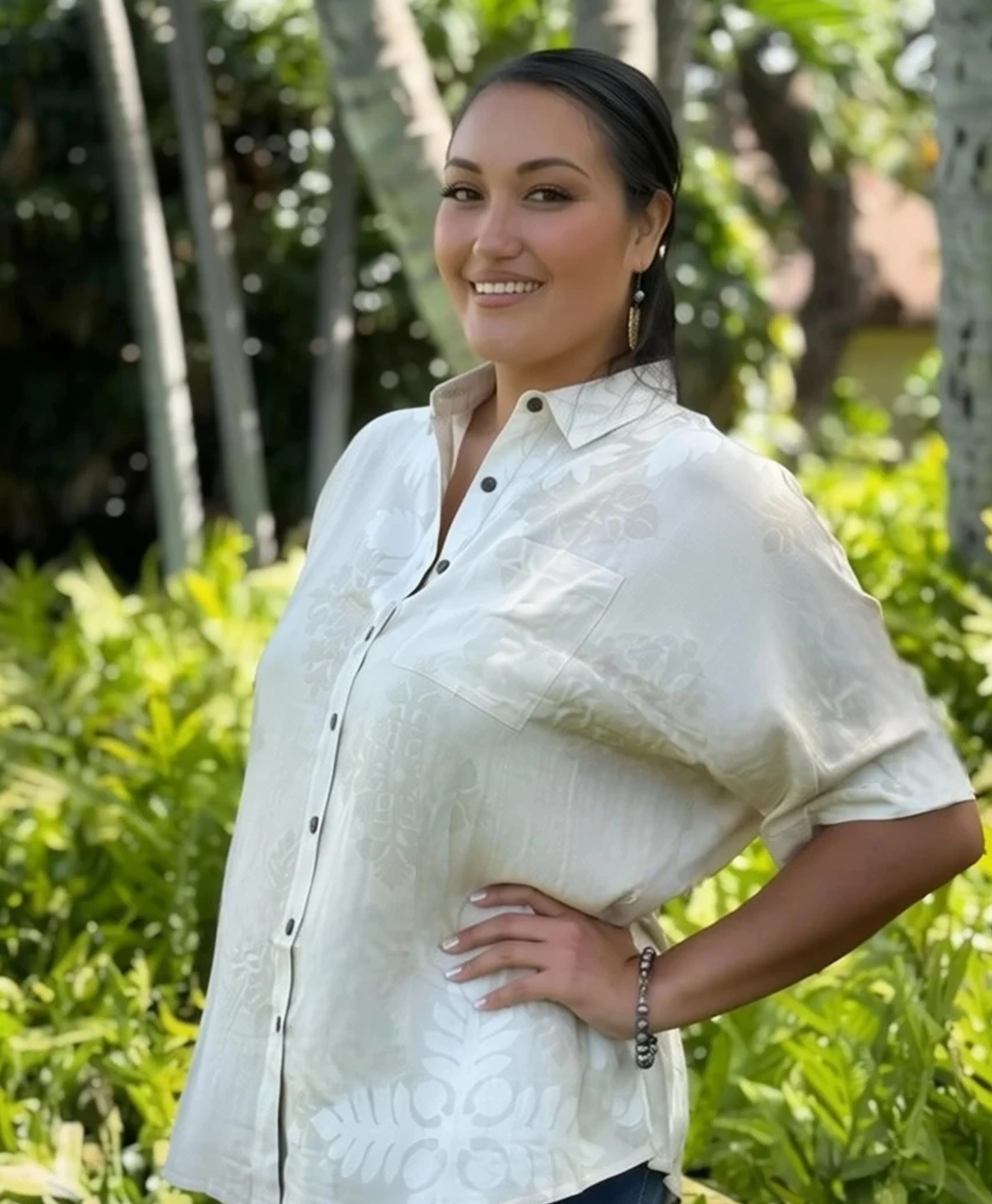 Kapa Kuiki Wailea Blouse Sand