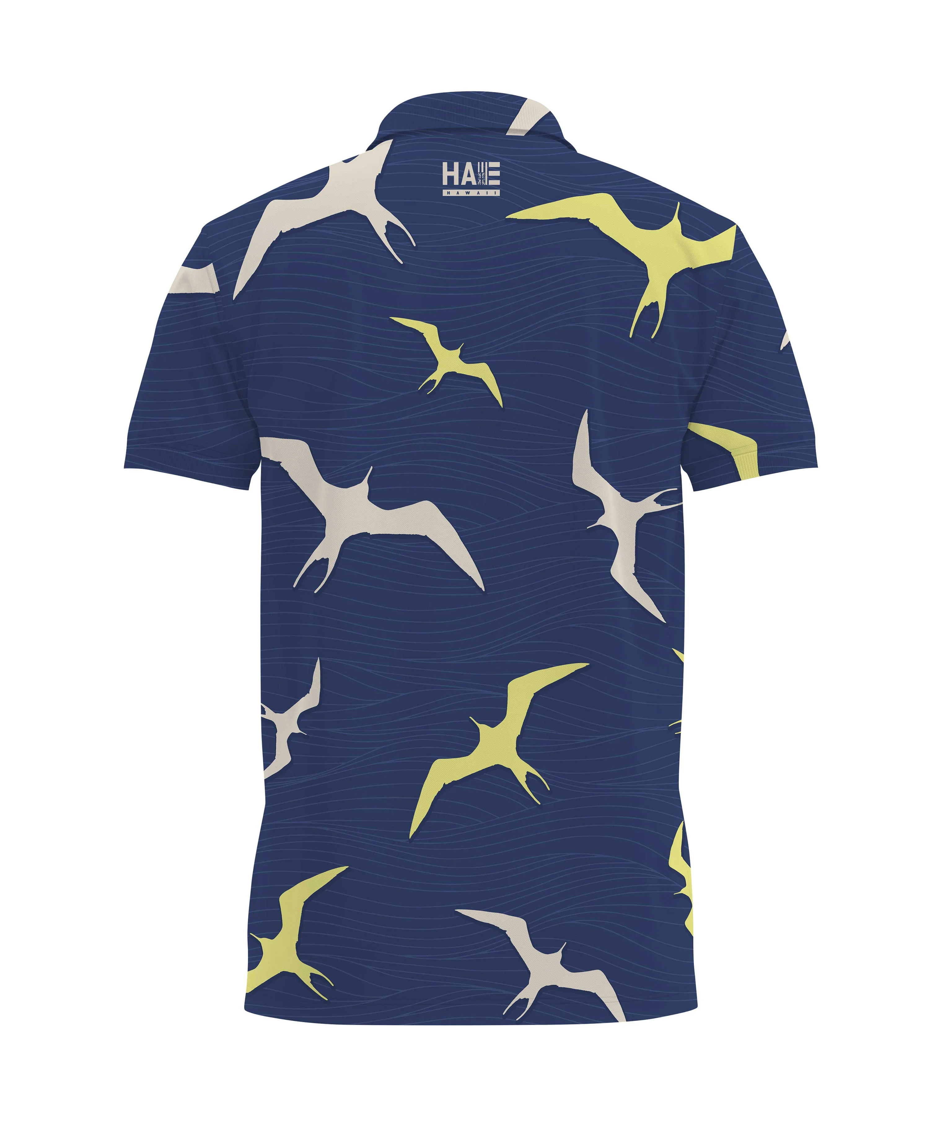 Na Iwa Waves Anywhere Polo in Navy - Image 4