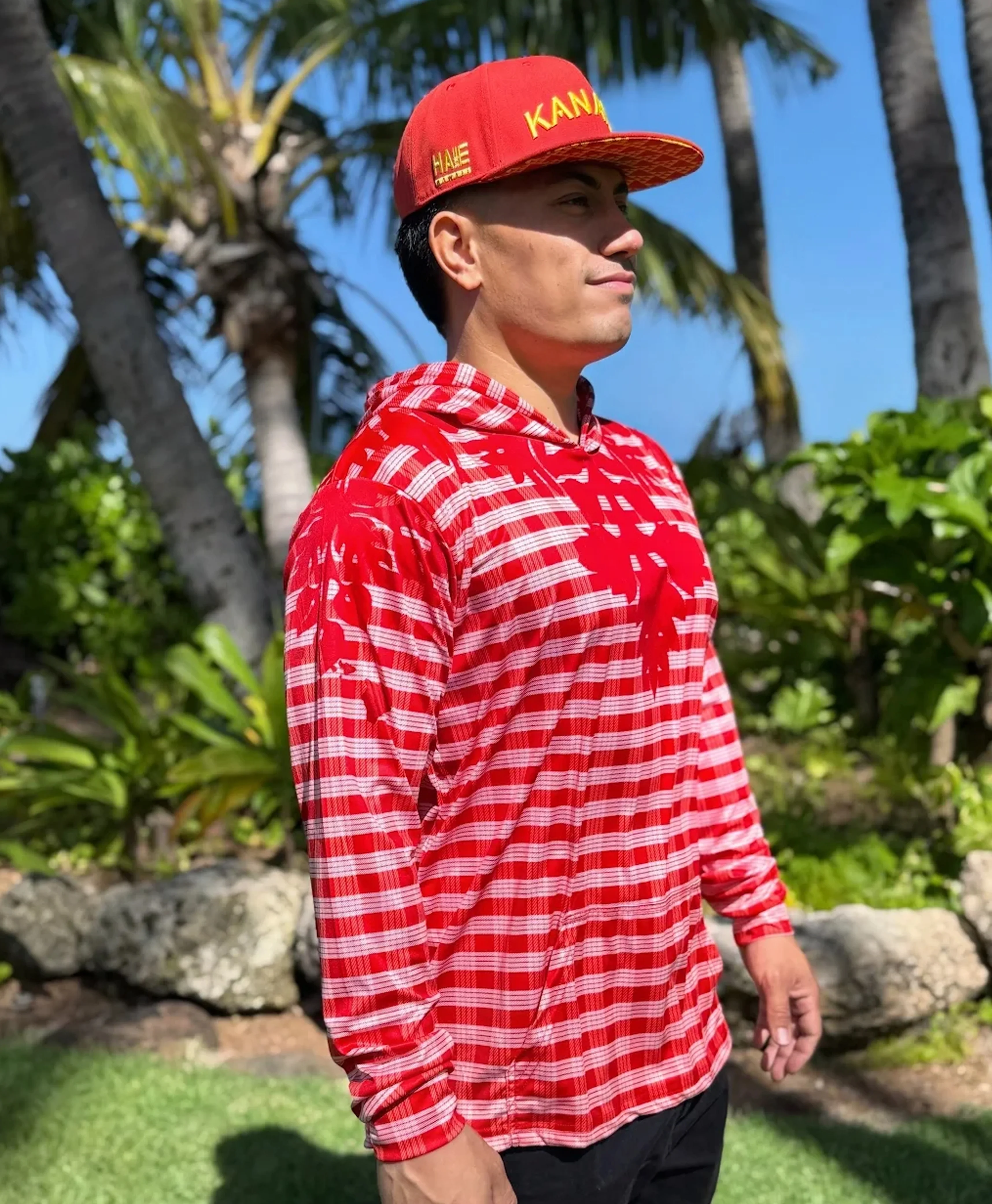 Palaka Kuiki Hooded Longsleve Drifit Red - Image 2