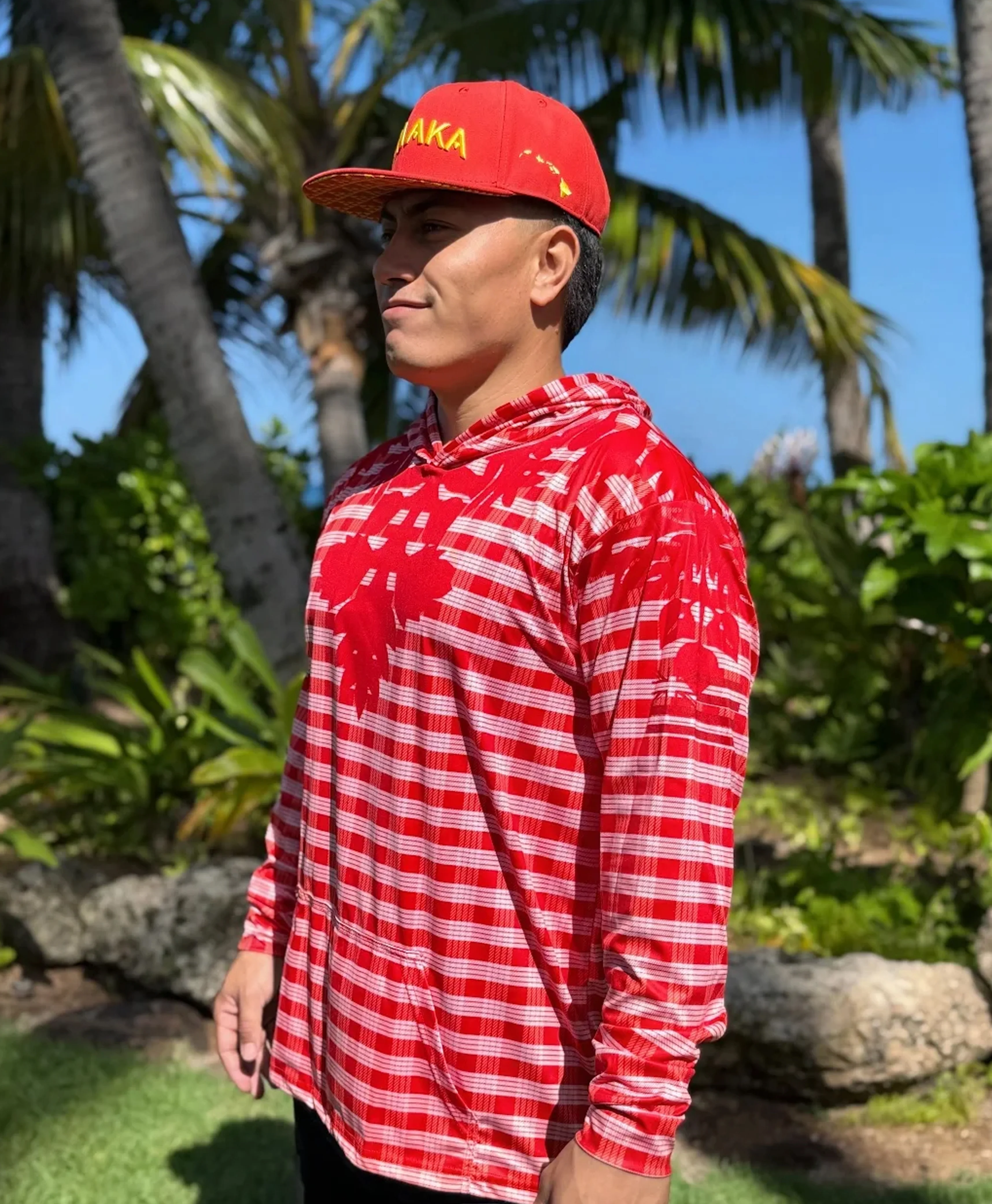 Palaka Kuiki Hooded Longsleve Drifit Red - Image 3